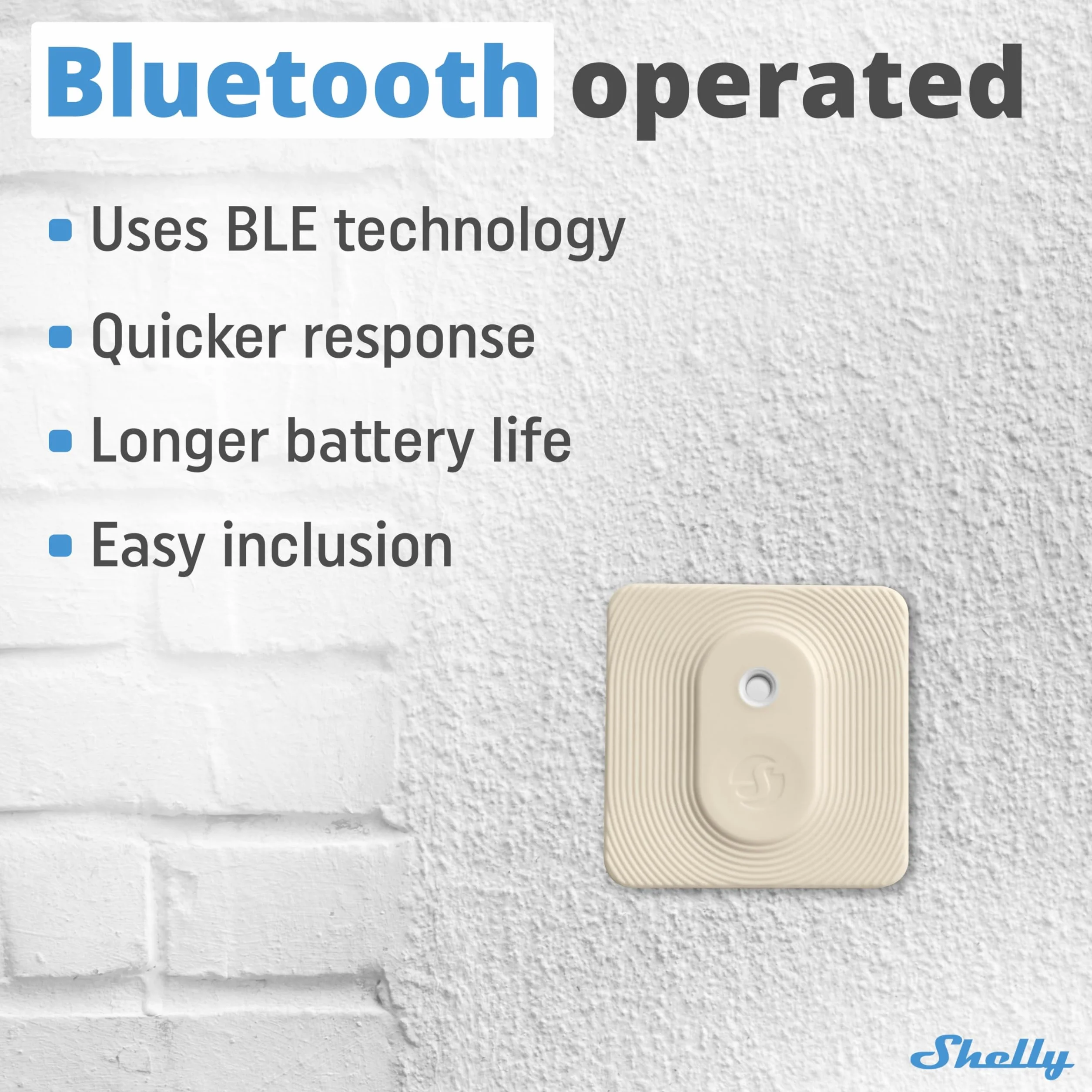 Shelly BLU H&T Marfil Sensor de Temperatura y Humedad Bluetooth IP54 Termómetro Higrómetro Inteligente