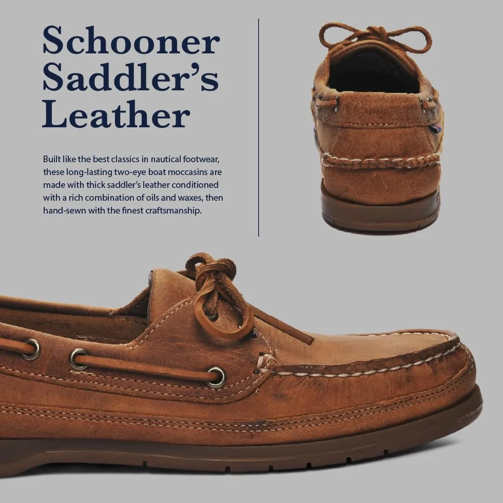 Sebago Schooner Crazy Horse - Zapatos náuticos para Hombre, Color marrón