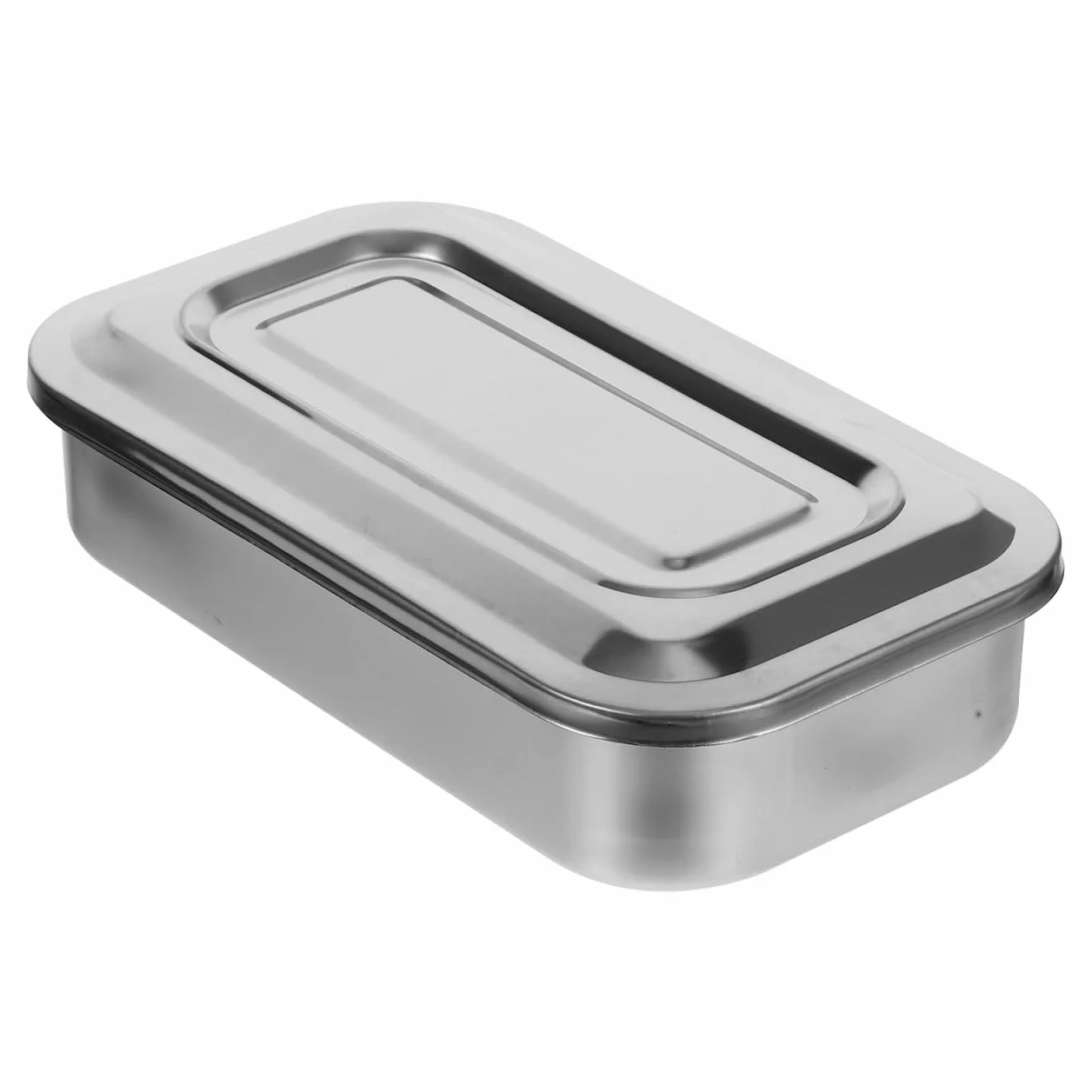 Bandeja de Acero Inoxidable para Instrumentos Médicos y Odontológicos Caja de Esterilización 8.26x5.11x1.77 Pulgadas
