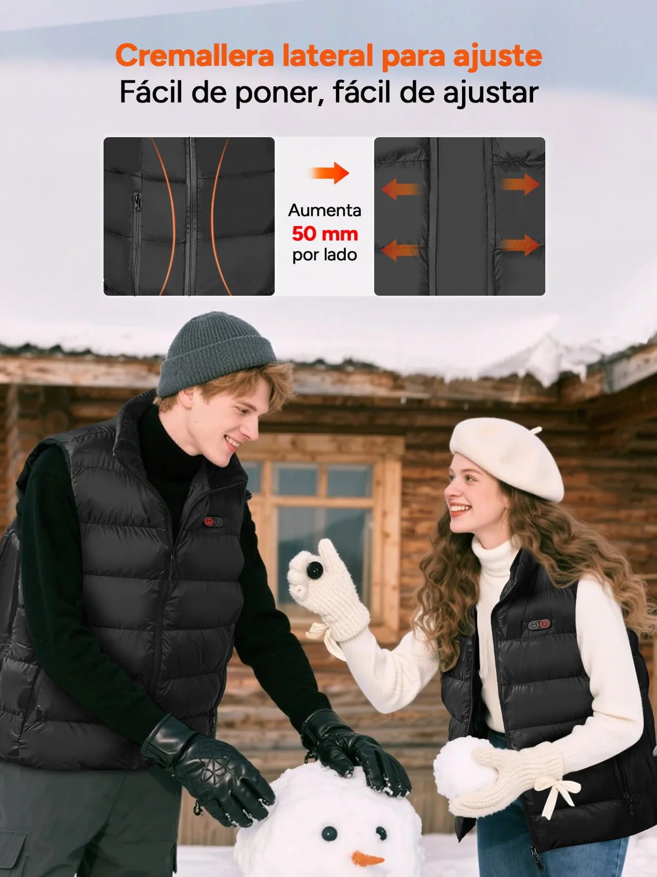 DR.PREPARE Chaleco Calefactable para Hombre y Mujer, 3 Niveles de Calefacción 10 Zonas Chaleco Térmico para Esquí Pesca Senderismo Camping
