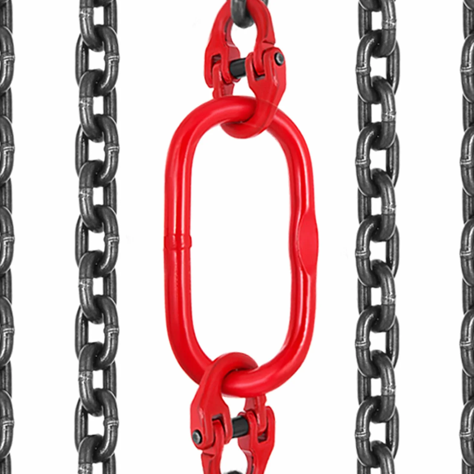 VEVOR Eslinga de cadena de 10 mm 1,5 m patas dobles G80 4 T ganchos de acero para elevación