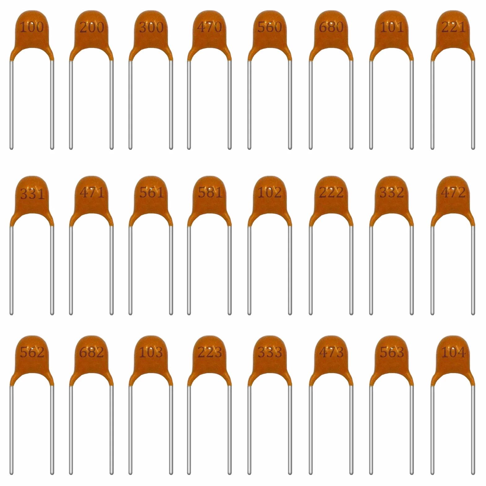 AUKENIEN 600 piezas Kit surtido de Condensador Cerámico uF nF Condensadores Electroliticos 10pF a 100nF