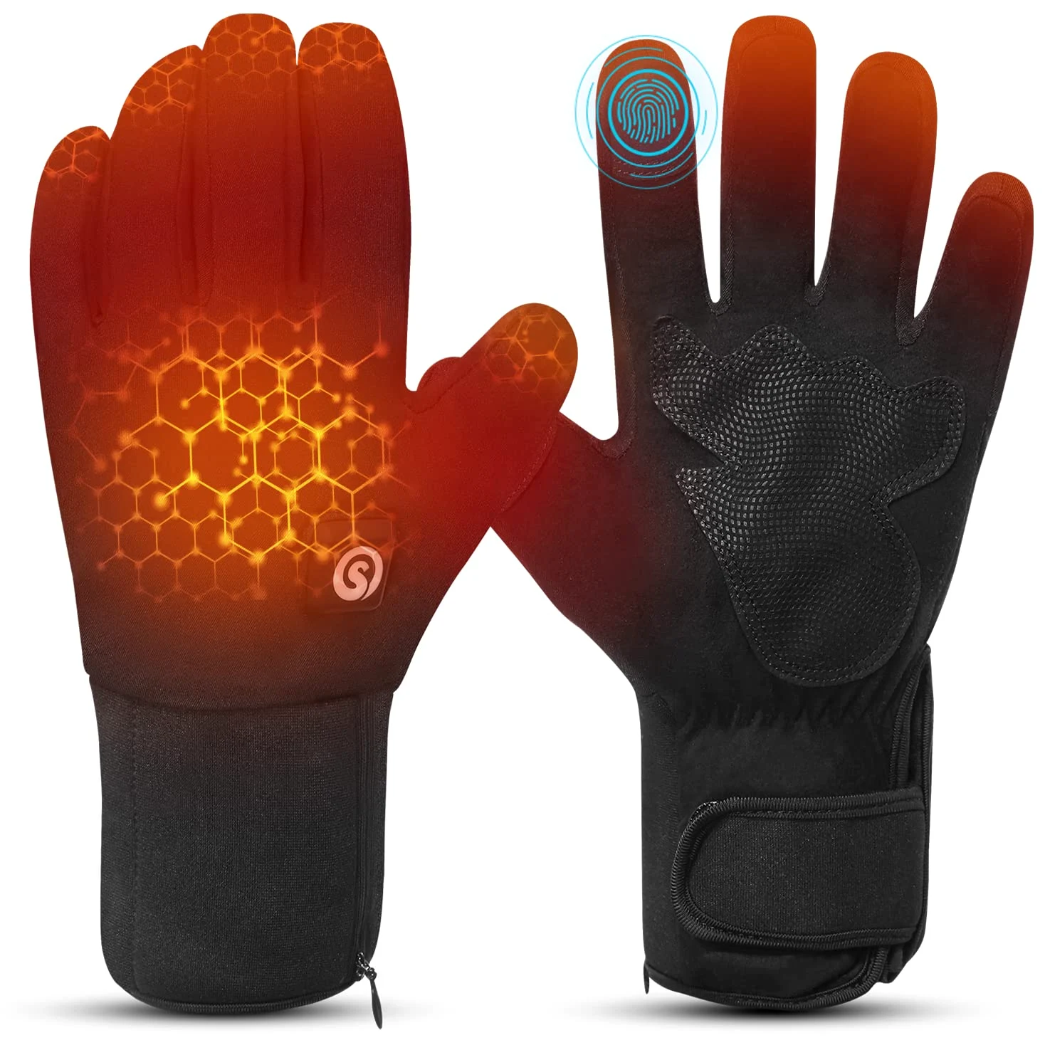 Guantes Calefactables, Guantes Térmicos Recargable 7.4V 2200mAh para Hombre y Mujer Eléctricos Guantes Moto Invierno Calefactables al Aire Libre Esquí Motociclismo Pesca Senderismo Prevenir Artritis