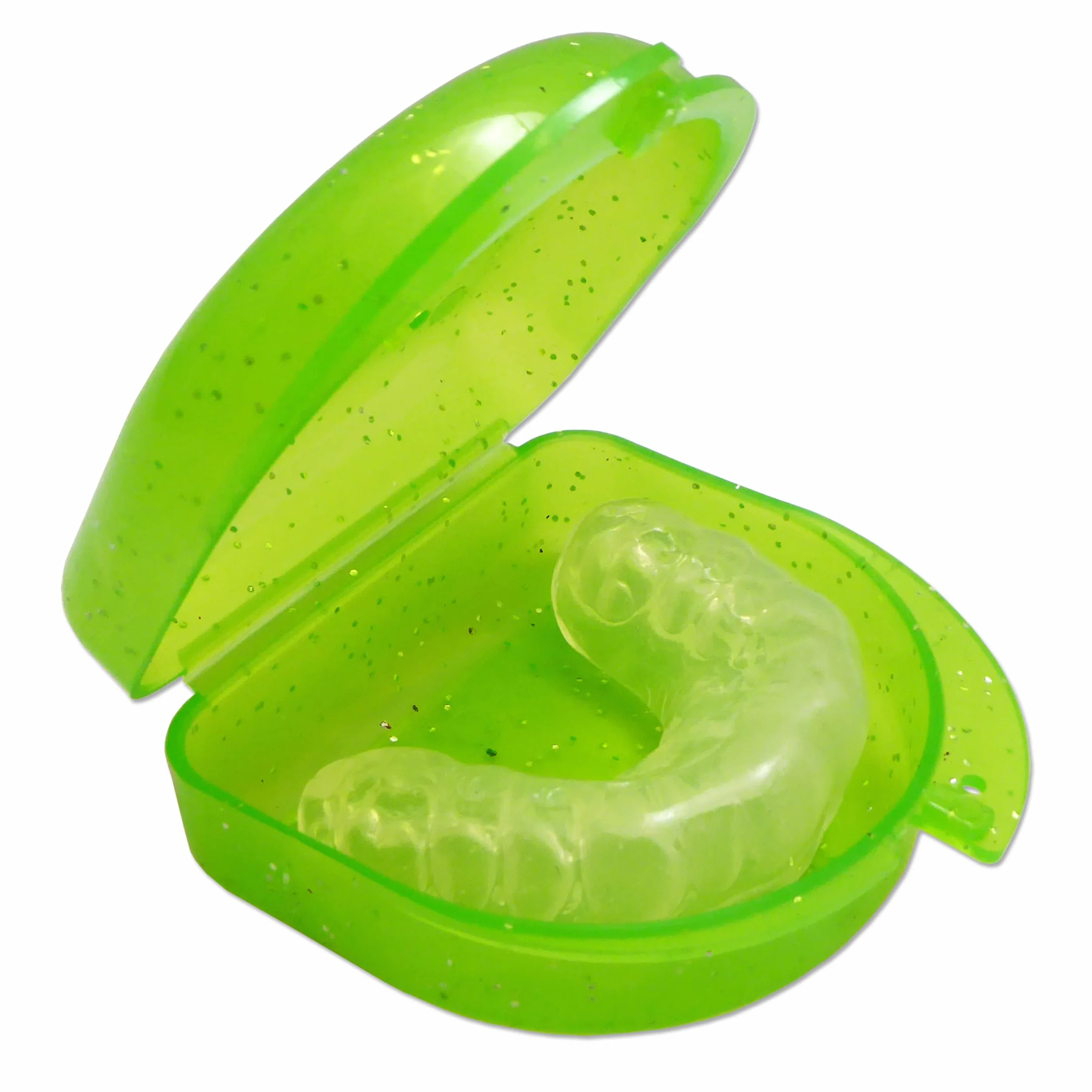 Estuche para Retenedor Protector Bucal Férulas Dentaduras Aparatos Dentales Verde con Escarcha