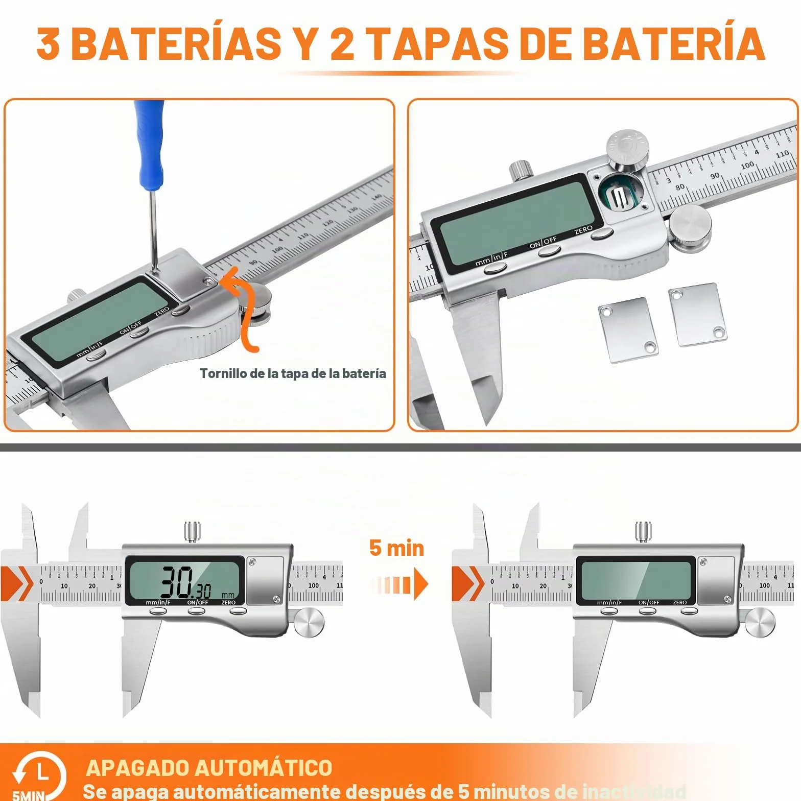 HARDELL Calibre Digital 150mm Pie de Rey Acero Inoxidable LCD