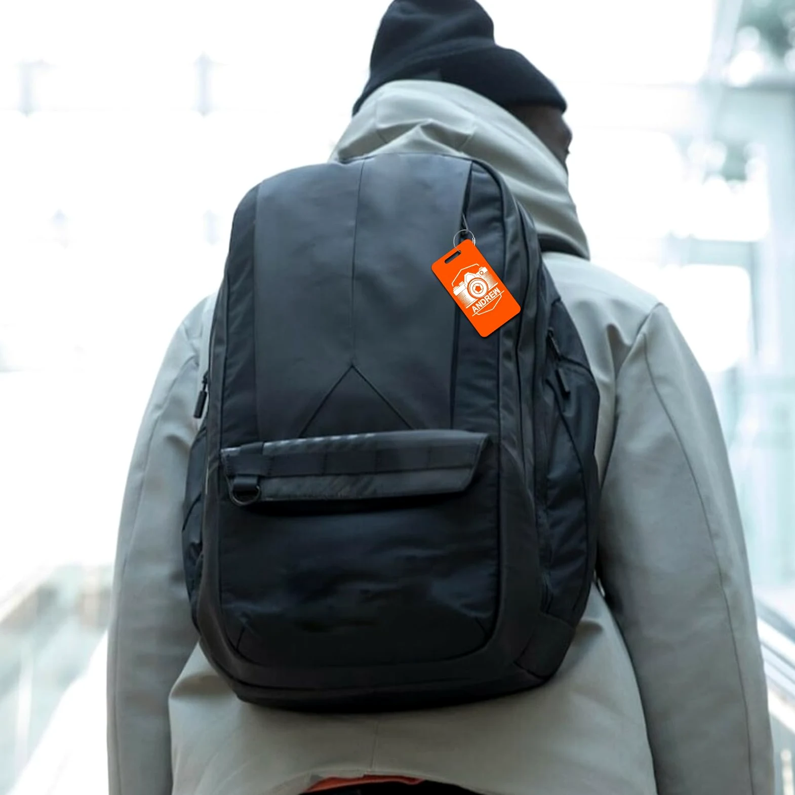 Etiqueta de Equipaje Personalizada, Etiqueta de Nombre AcríLica Personalizada, Adecuada Para Maleta, Mochila, Maleta, Bolsa de Viaje, con Anillo de Acero Inoxidable, Regalo de Viaje Para éL/Ella
