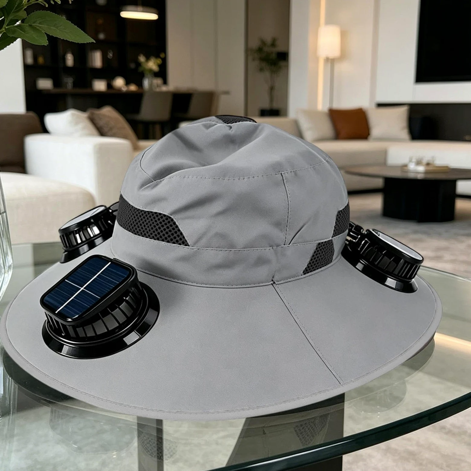 Sombrero Con Ventiladores Energía Solar - Visera De Ala Ancha Ajustable Personal Recargable | Sombrero De Ventilador De Energía Solar Para Pesca, Playa Al Aire Libre, Camping, Verano, Trabajo, Jardine