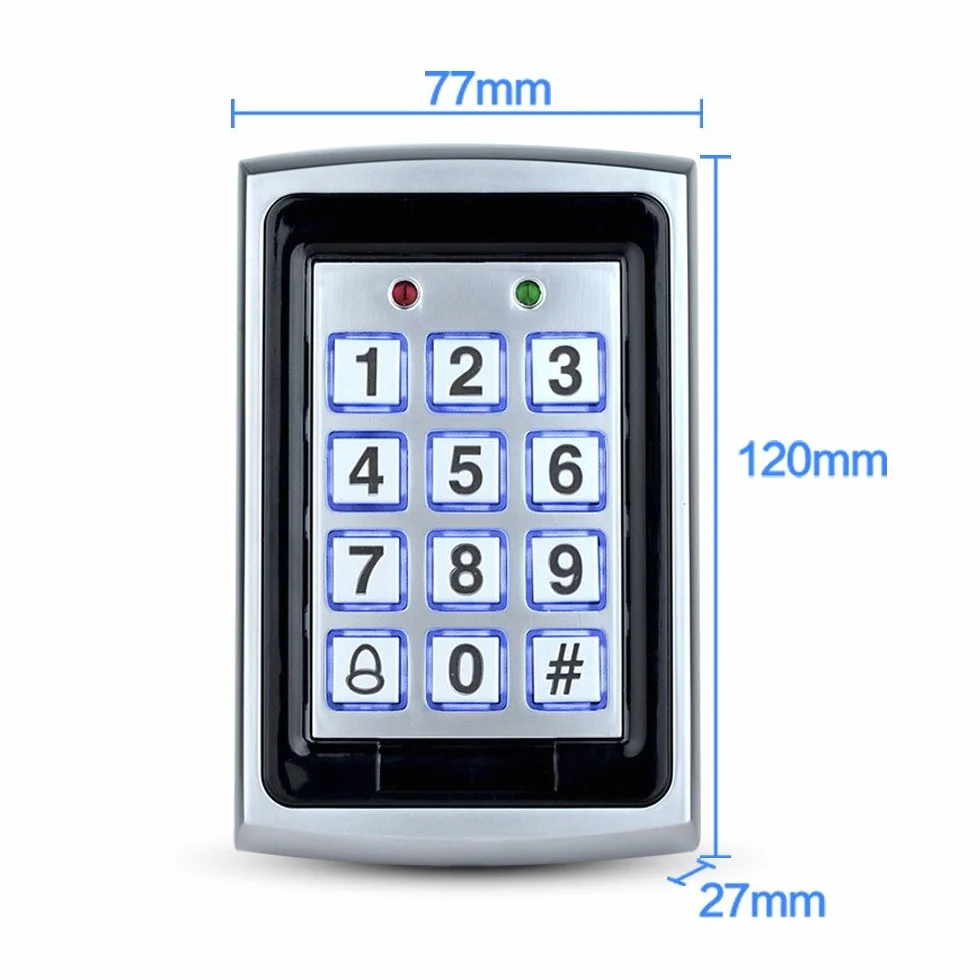 LIBO Controlador RFID de Control de Acceso Impermeable, 1000 Usuarios, 10 Llaves 125 KHz
