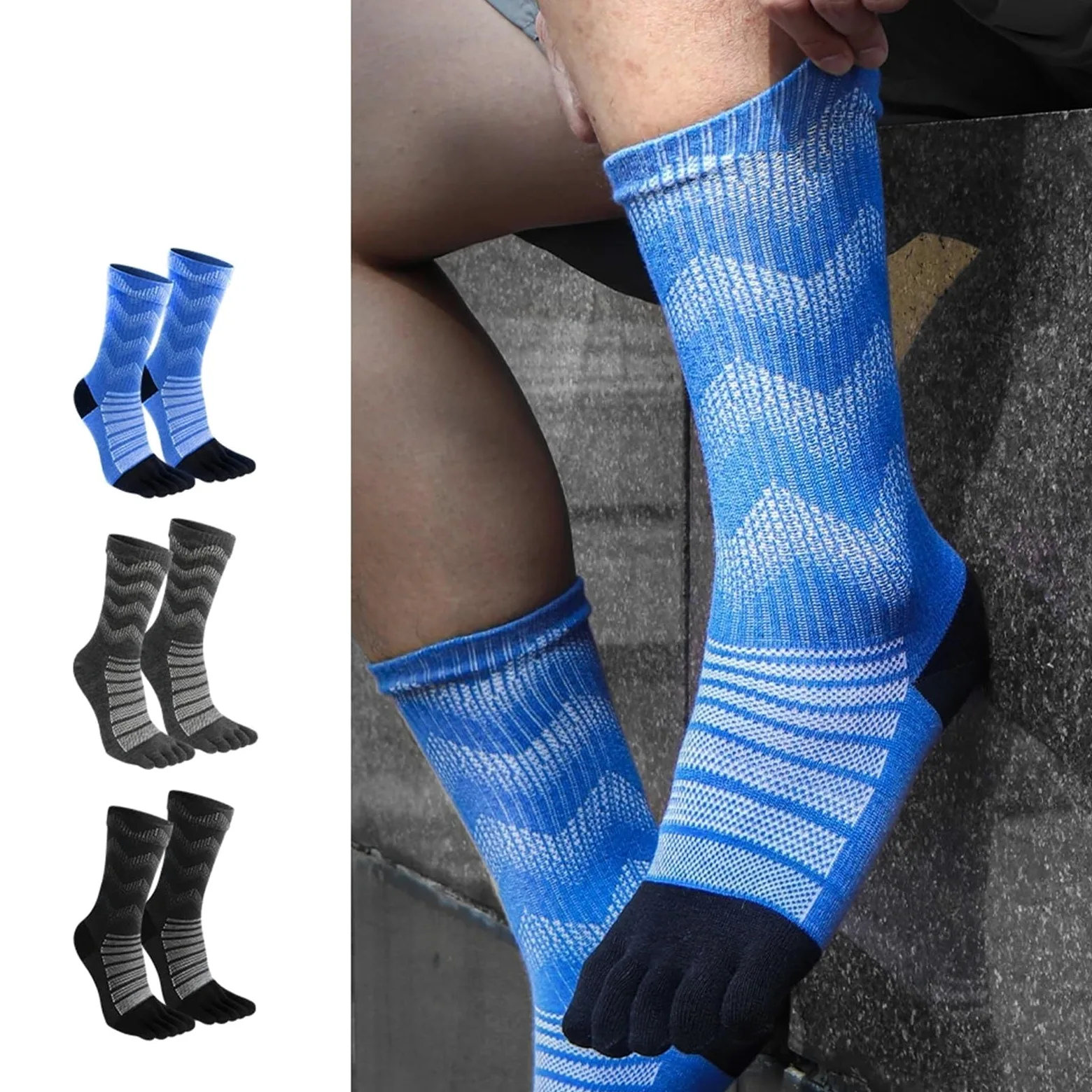 PantalóN Nieve Mujer Calcetines deportivos térmicos, cálidos, que absorben la humedad, transpirables, de secado rápido, for hombre y mujer(4 pairs grey,L)