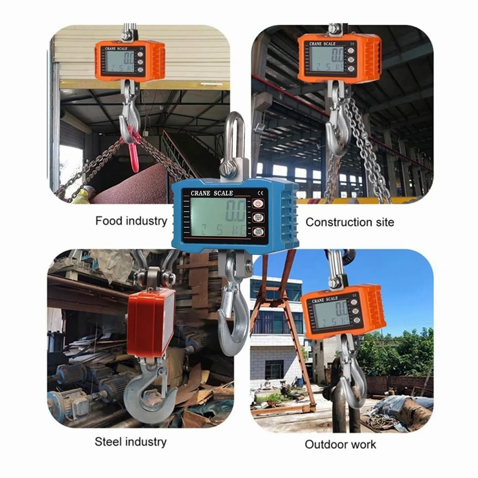 Escala colgante, 1000kg/2204lb Báscula digital colgante para grúa | Incluye cambio de unidades, retención de datos y pantalla digital legible para almacenes, talleres y pesaje industrial.