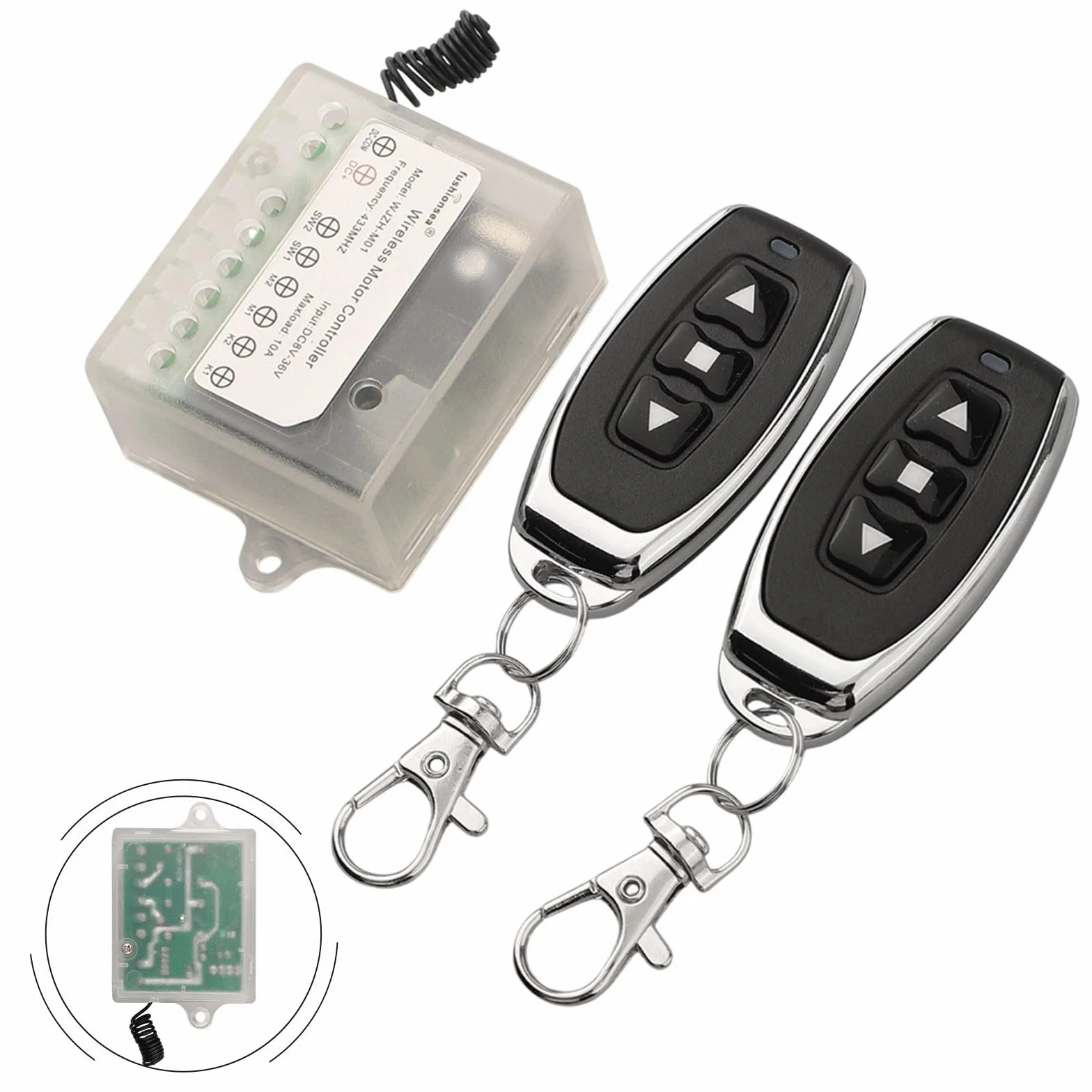 Mando a distancia para interruptor de control de actuadores lineales, compatible con motores de 8-36 V CC, 10 A, RF inalámbrico