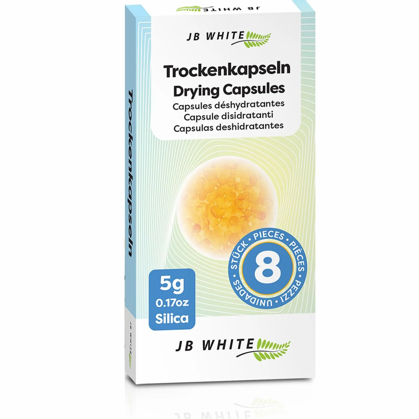 JB White 8 cápsulas desecantes para audífonos, pastillas deshumidificadoras, 5 g