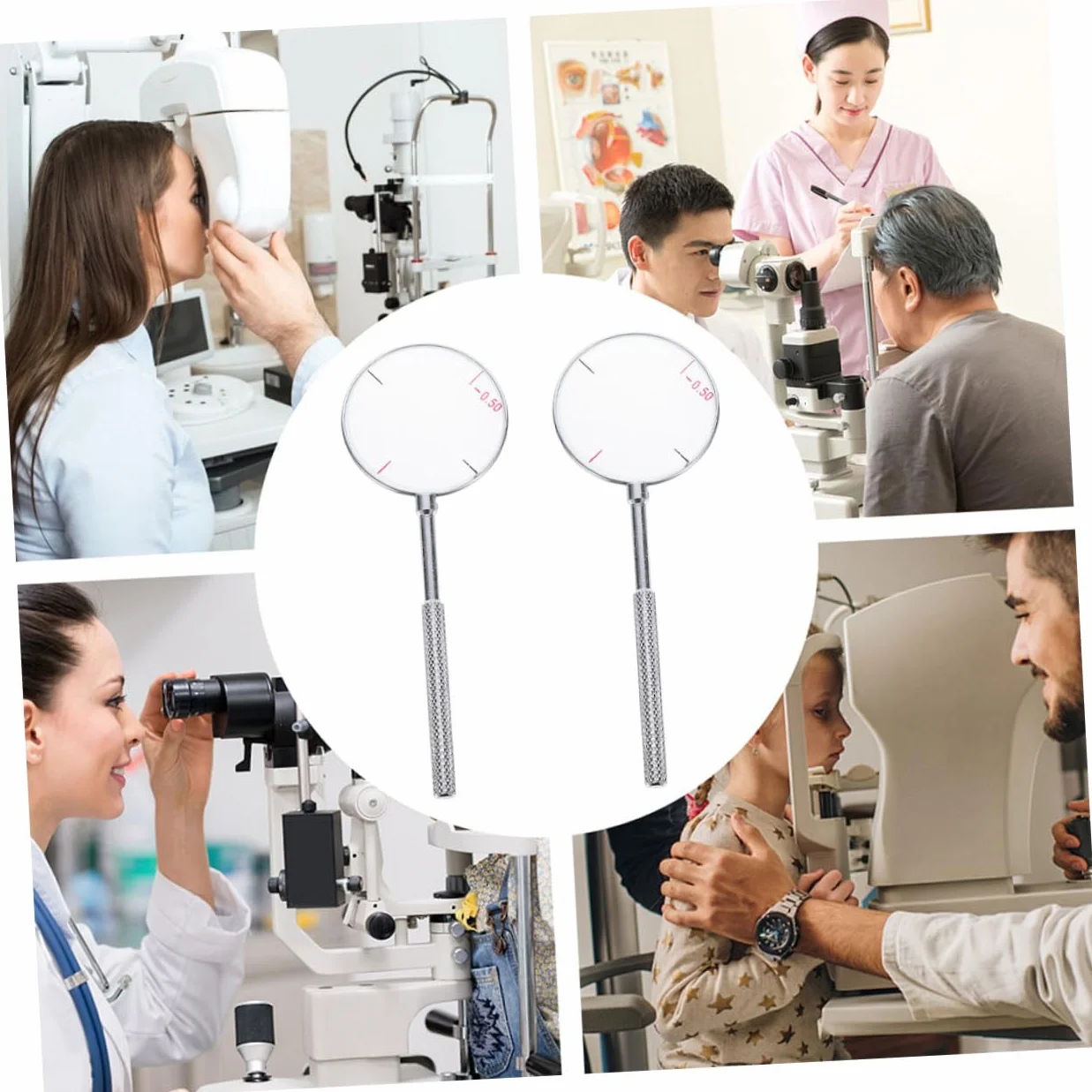 iplusmile Adaptador Espejo Cilindro Cruzado Herramienta Multifunción Optometría Lentes Cilíndricas Astigmatismo 2 Unidades