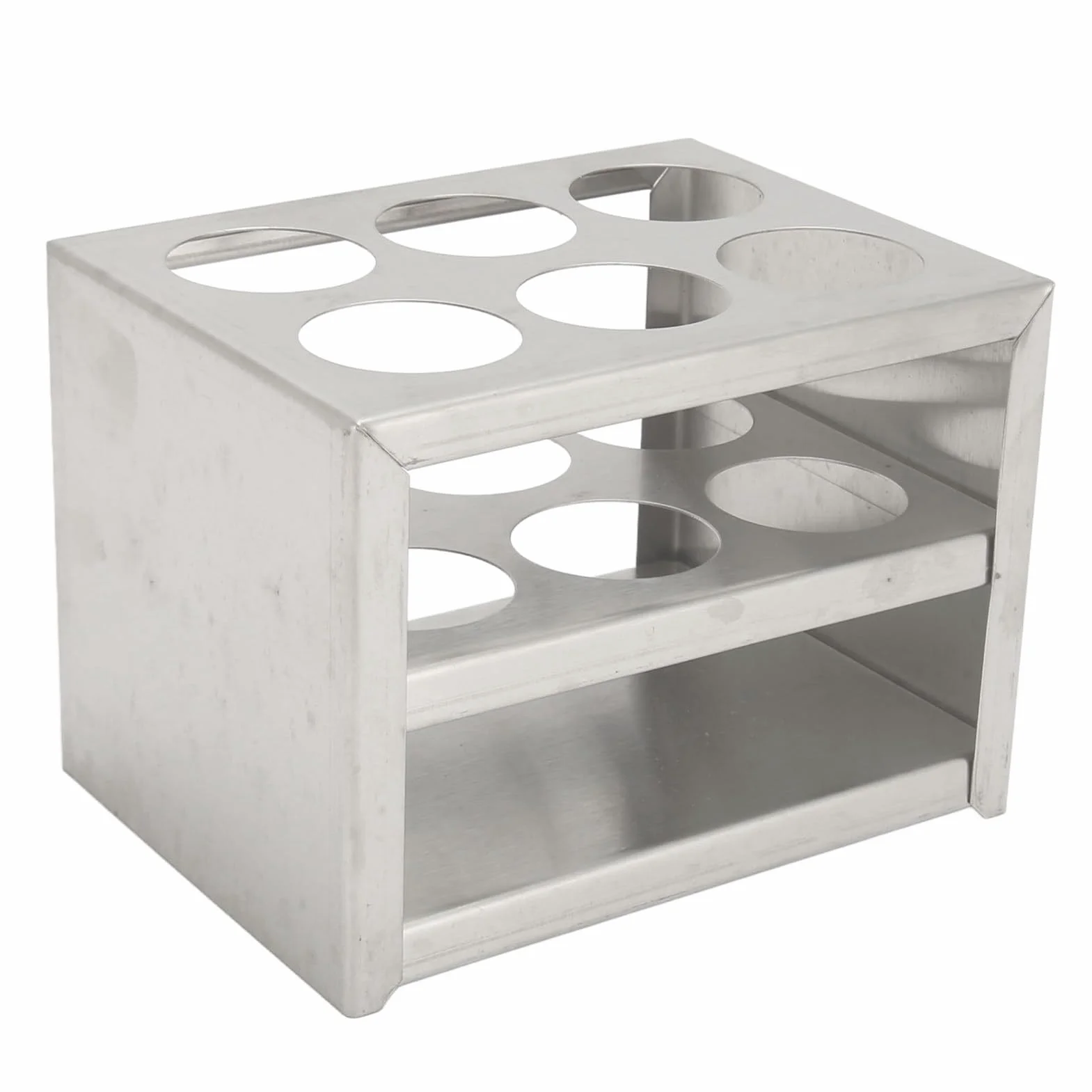 Soporte para Tubos de Ensayo de Acero Inoxidable 30mm 6 Orificios 3 Niveles 50ml