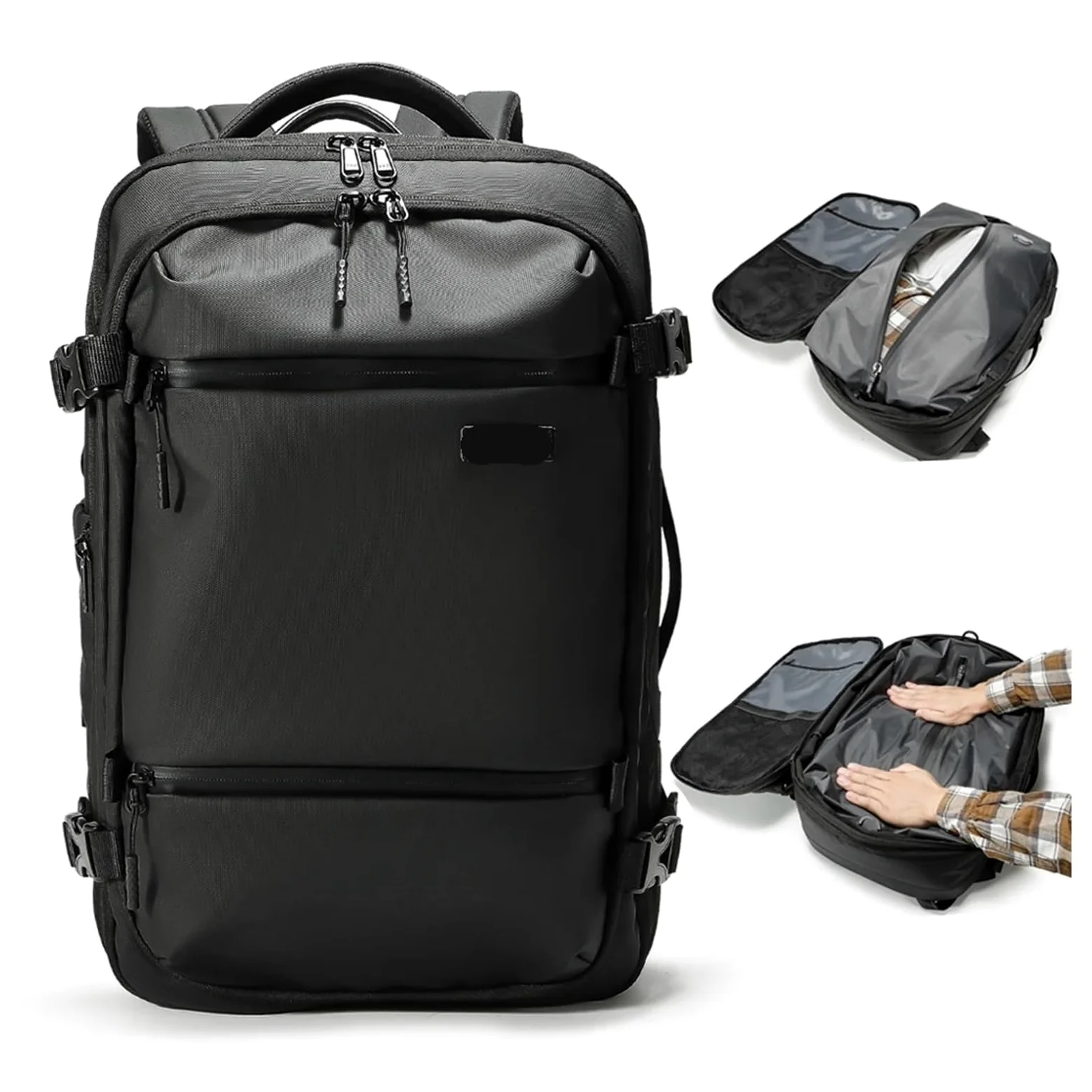 Mochila de compresión al vacío Mochila Ampliable De 40 L con Compresión Al Vacío, Mochila De Vacío Impermeable Y Antirrobo De Viaje