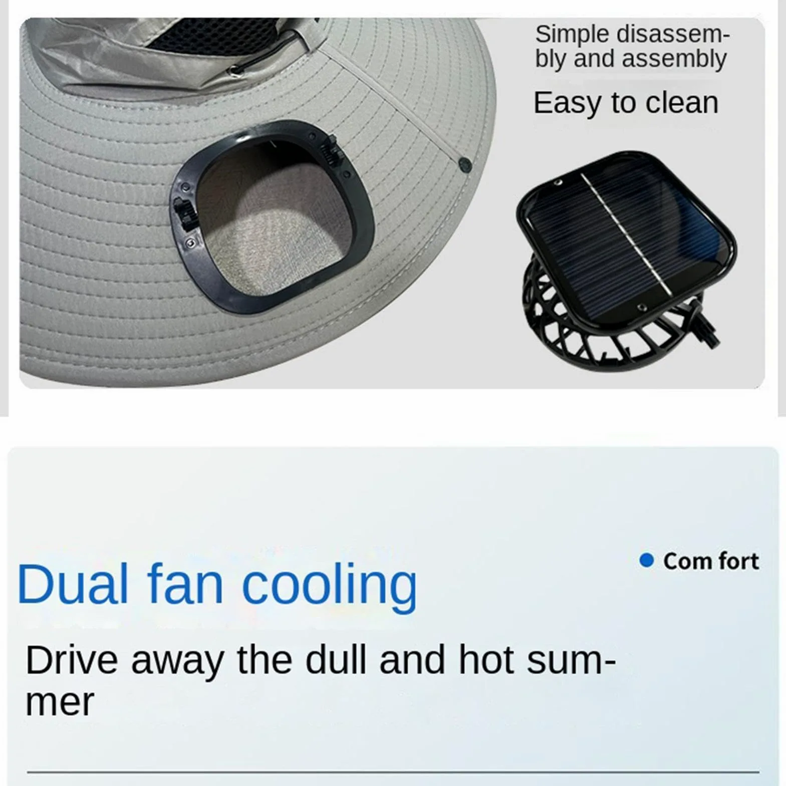 Sombrero Con Ventiladores Energía Solar - Visera De Ala Ancha Ajustable Personal Recargable | Sombrero De Ventilador De Energía Solar Para Pesca, Playa Al Aire Libre, Camping, Verano, Trabajo, Jardine