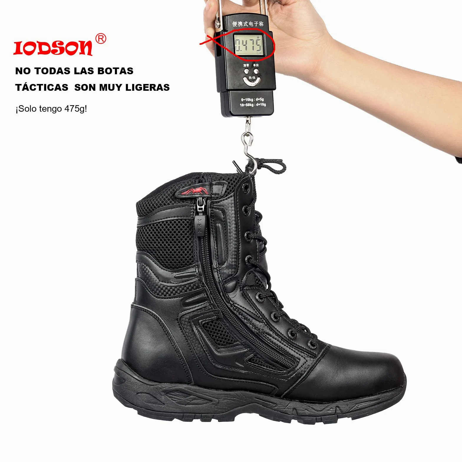 Zapatos de Hombre Botas/Botas de Combate/Botas Tácticas Ultra-Ligero Antideslizante Tela de Cuero Verdadero Transpirable JR-631