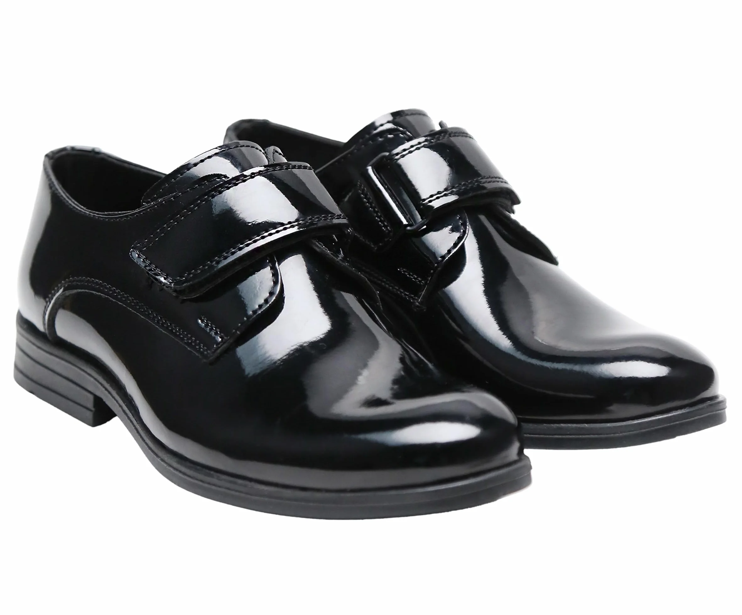 SIRRI Zapatos de Vestir Negros de Charol para niño con Cierre Calzado Formal Infantil