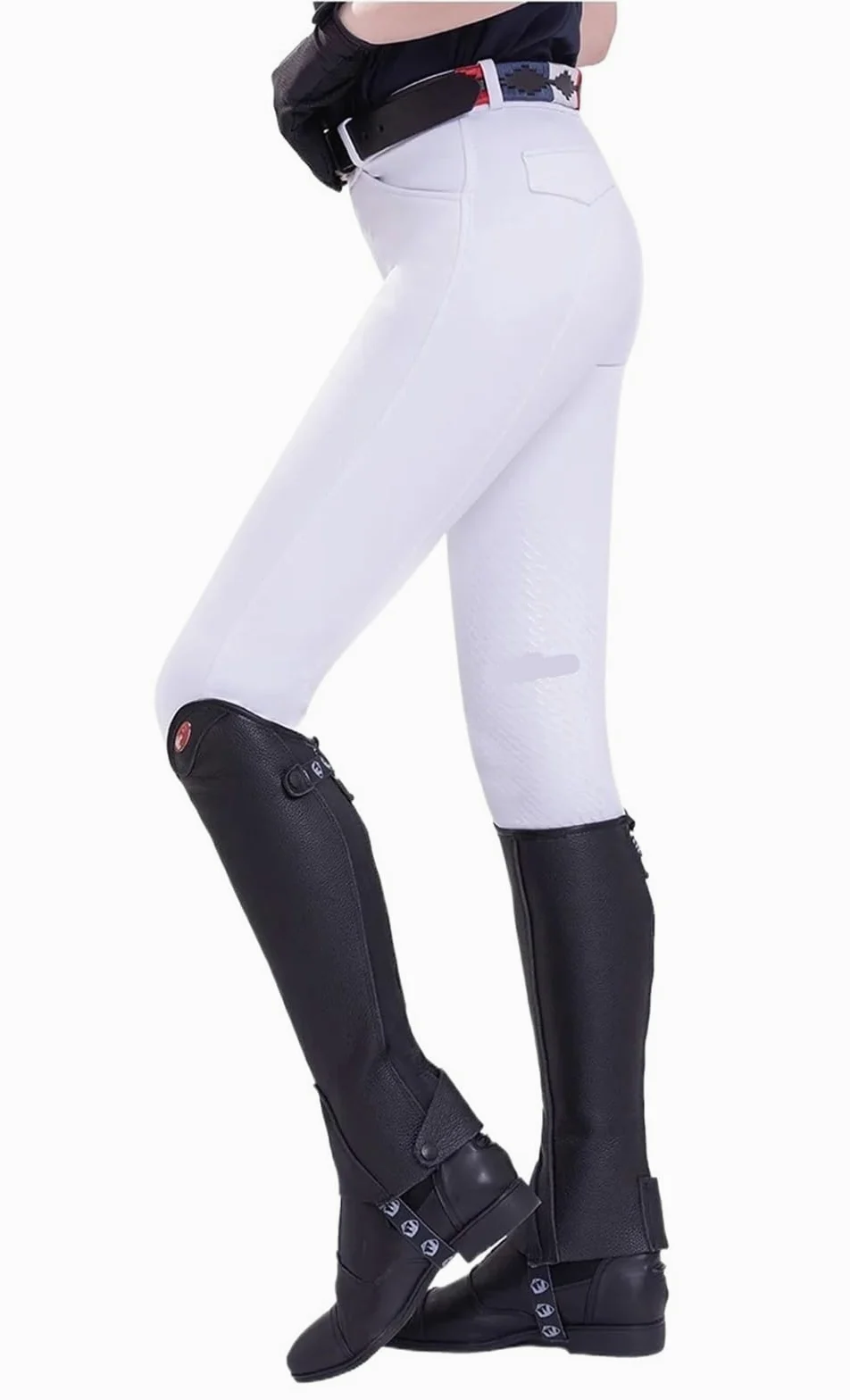 Pantalones Montar a Caballo Mujer Pantalones de Caballo Unisex Silicona for Montar a(White,34)