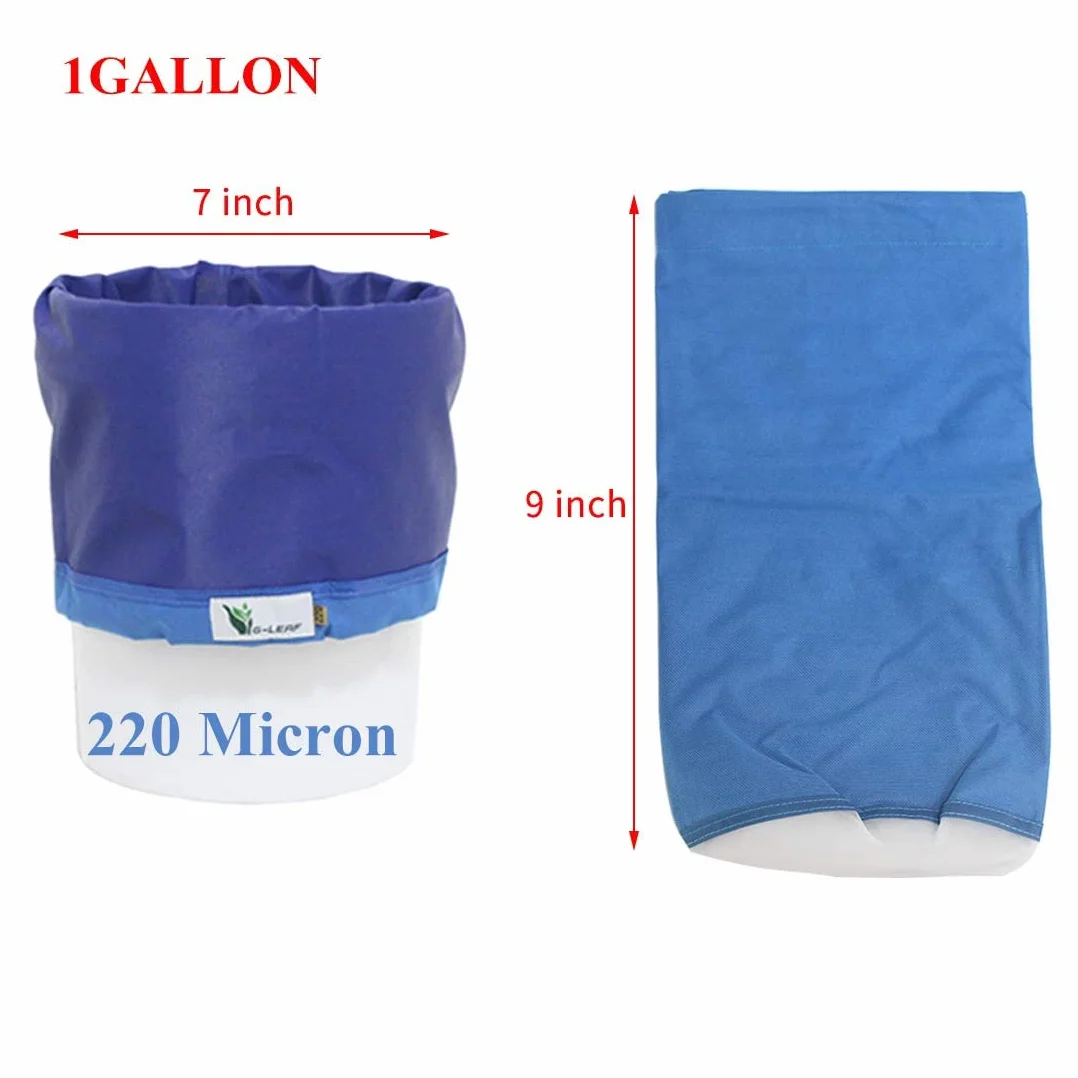 G-LEAF 600D 20L 5 Galón 8 Bolsas Herbal Ice Bubble Hash Filter Kit 25 Micrones