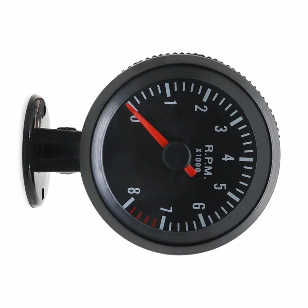 Tacómetro Analógico de 2 Pulgadas 52 mm, Medidor RPM 0-8000 para Automóvil Gasolina 1-8 Cilindros