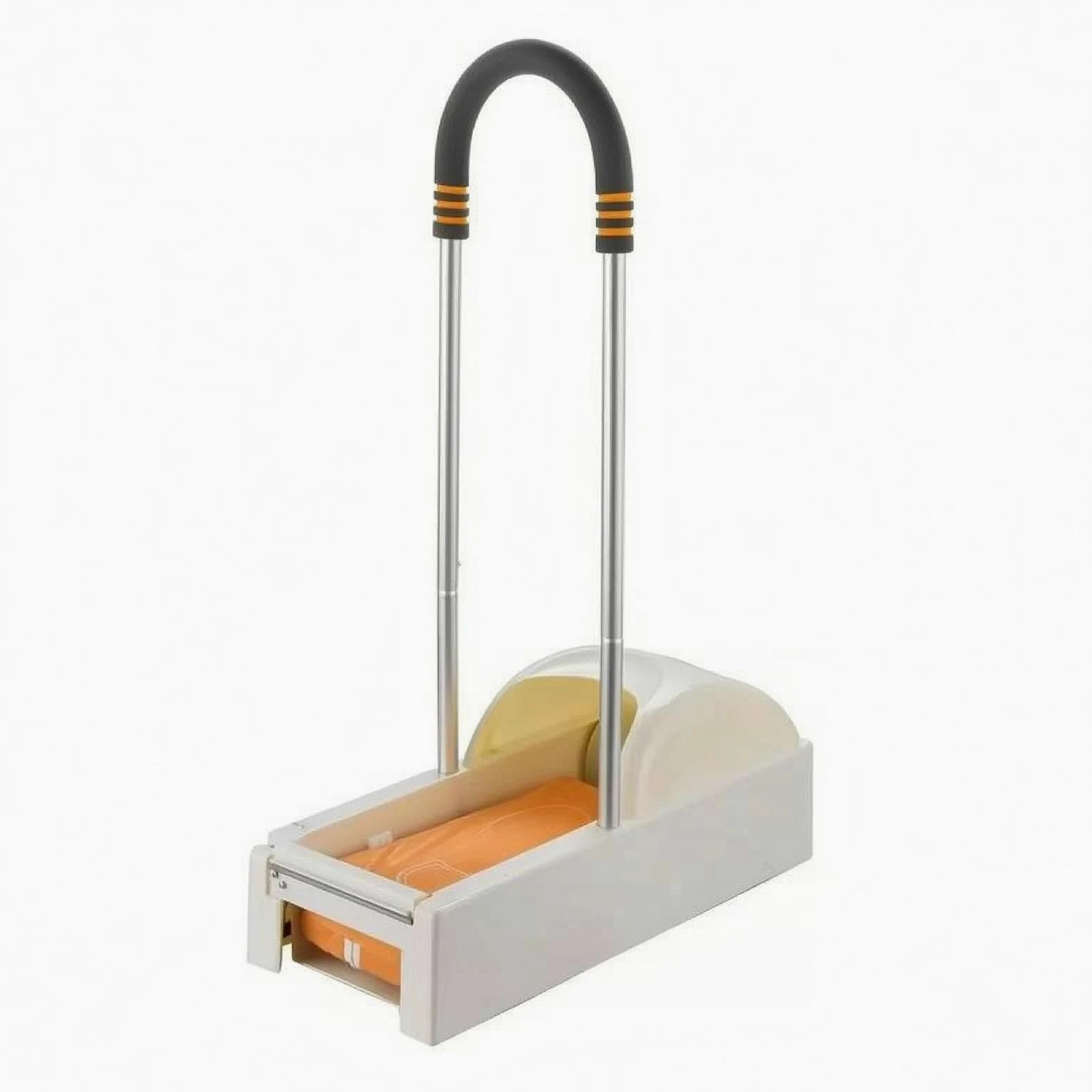 TISHITA Máquina de Cubiertas de Zapatos Dispensador Plegable de Película para Calzado con Base Rectangular y Compartimiento Interno Estructura de y Acero, Blanco Clásico