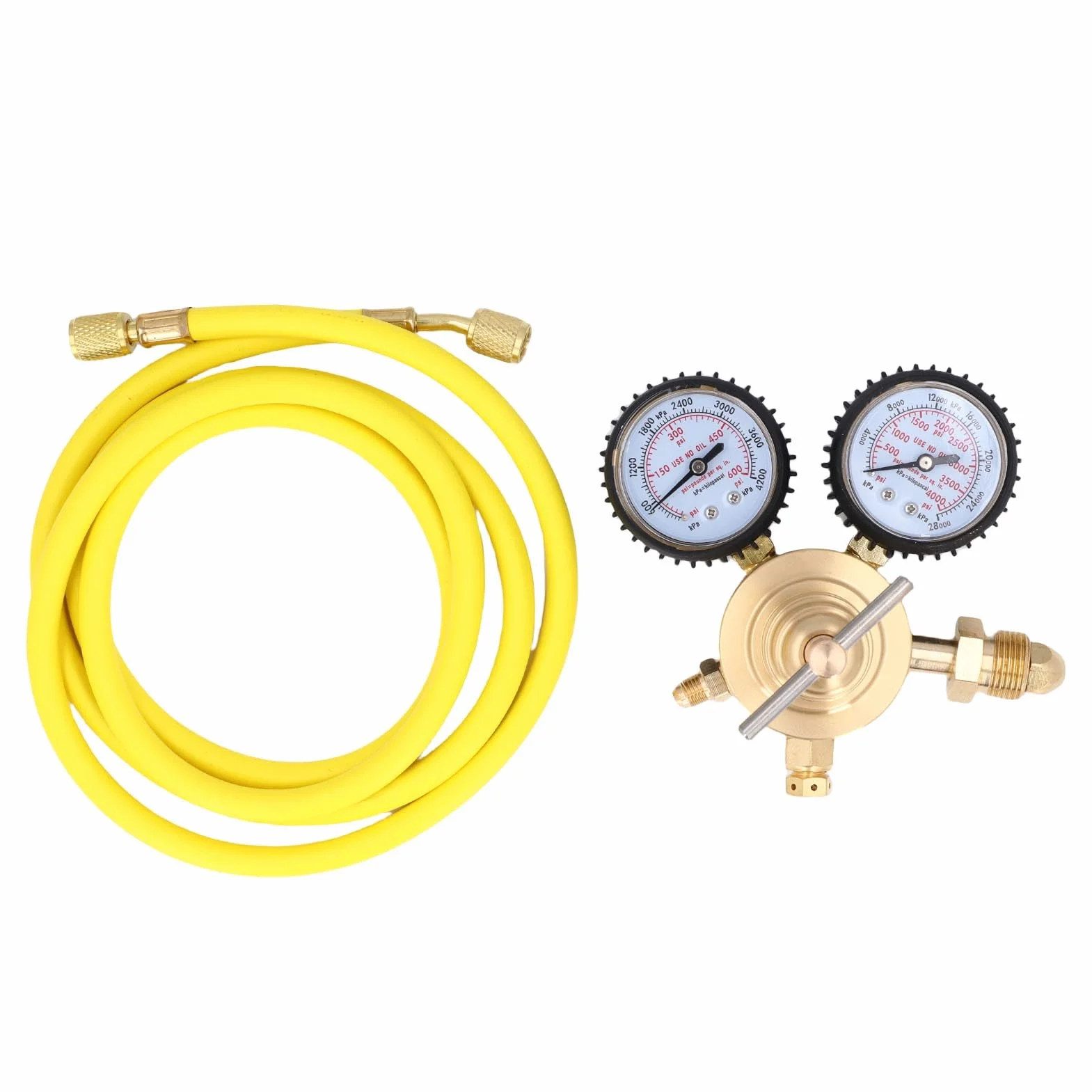 Regulador de nitrógeno CGA580, entrada 0-600 PSI, salida 1/4 pulgada conexión macho, manguera 60 pulgadas para pruebas de presión