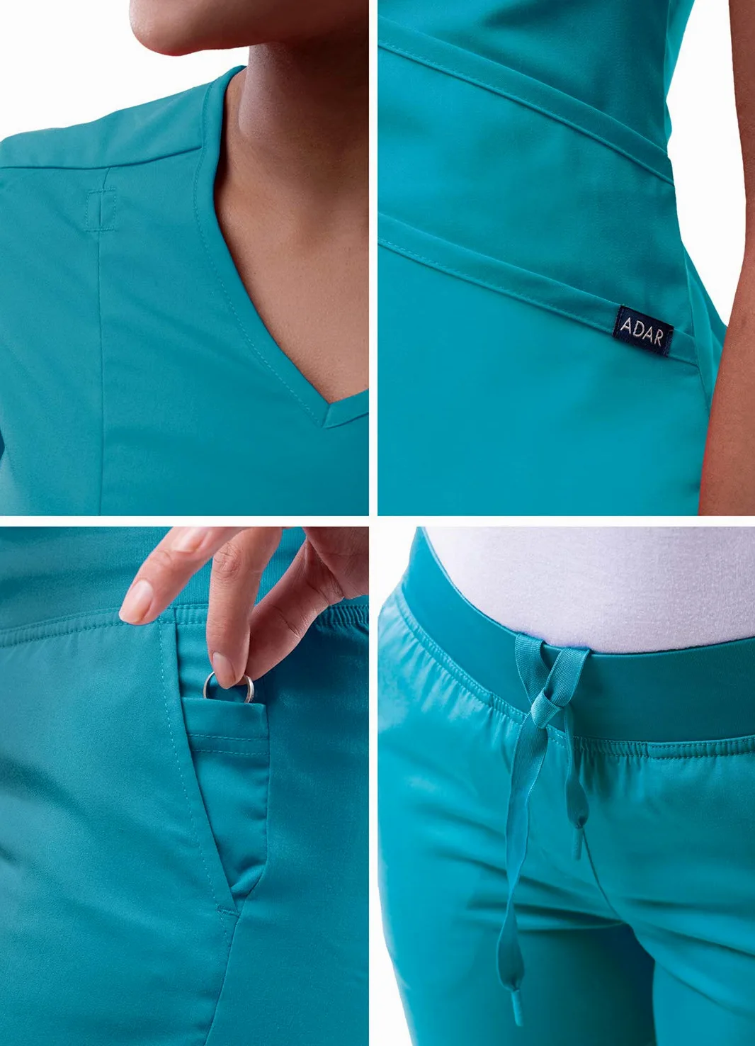 Adar Pro Uniforme médico para Mujer Casaca con Cuello en V y Pantalones de Yoga