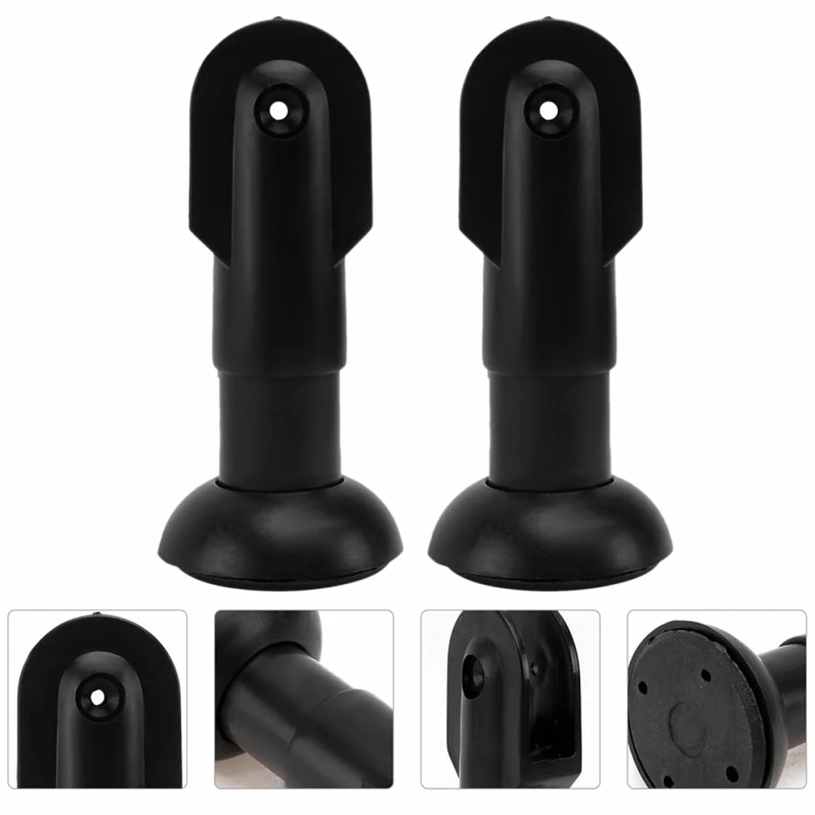 LIFKOME 2 Soportes de Plástico Negro para Mampara de Baño Altura Ajustable Resistente Corrosión