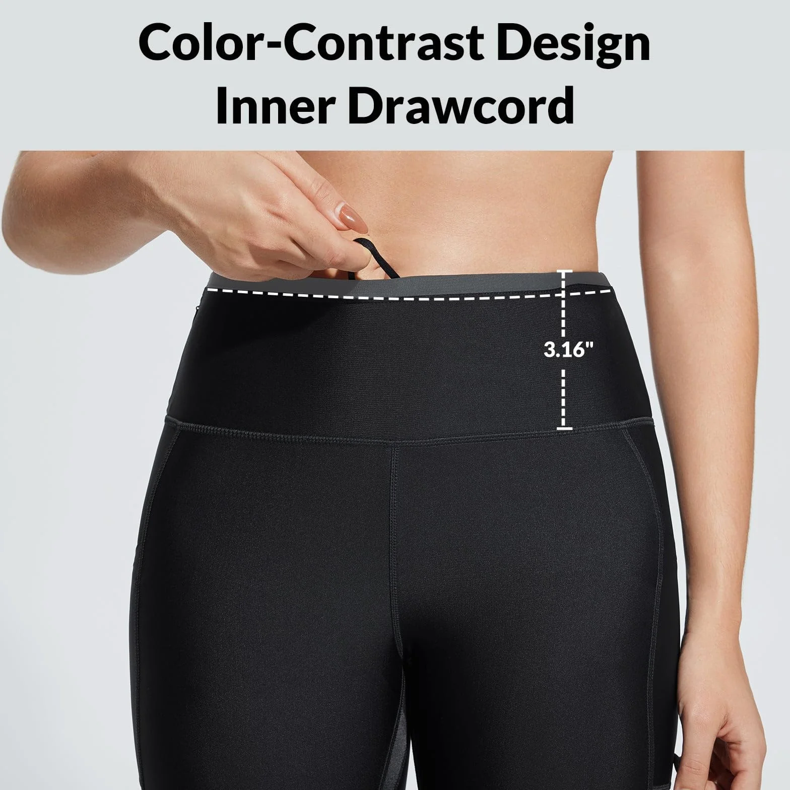 BALEAF Leggings de natación mujer con bolsillos cremallera UPF 50+