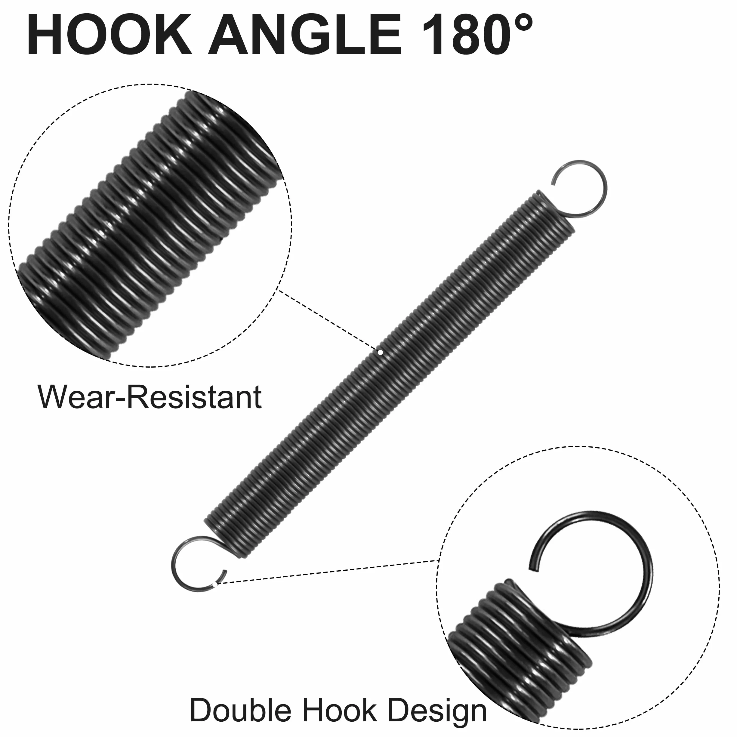 Resortes de Extensión 40mm Muelles de Tensión Gancho Alambre Piano 4mm 0,35mm 0,2KG 20 Piezas