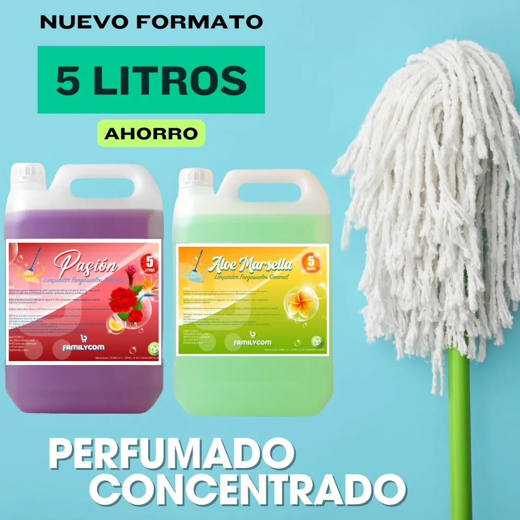 Fregasuelos Concentrado 5 Litros pH Neutro Aroma Flor de Lotto Brillo e Higiene