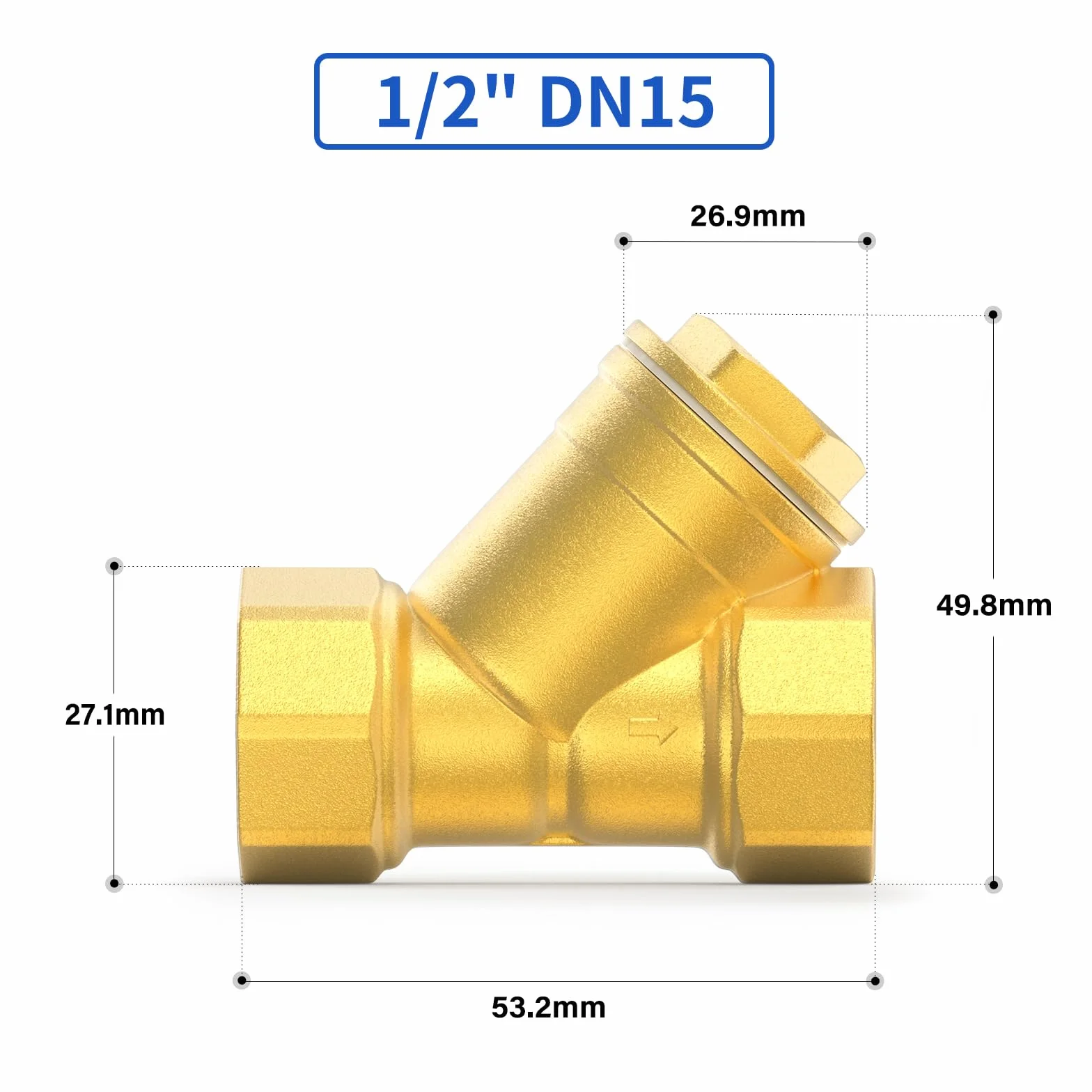 Válvula de filtro de malla en Y de latón DN15 1/2" BSP rosca hembra para separación de agua y aceite