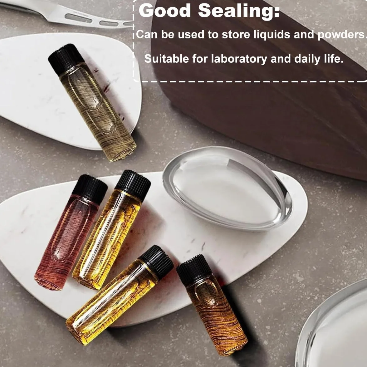 Frascos de Muestras de Cristal Transparente 30 ml con Tapa de Rosca, Viales de Muestra