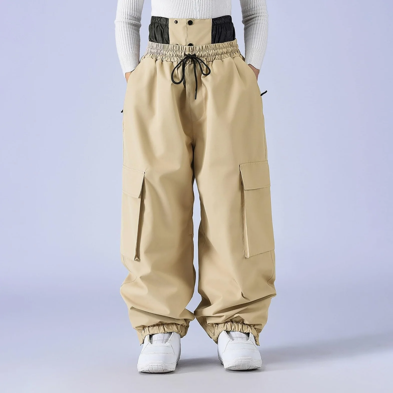 Generisch Pantalones de snowboard, pantalones de esquí de invierno, resistentes al viento, aislados para actividades al aire libre en climas fríos y montañismo, senderismo y trekking (café, S)