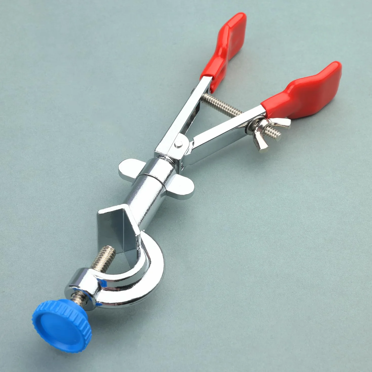Abrazadera Giratoria de 2 Garras con Cabezal, Multifuncional Ajustable 360 Grados con Revestimiento de Goma para Laboratorio
