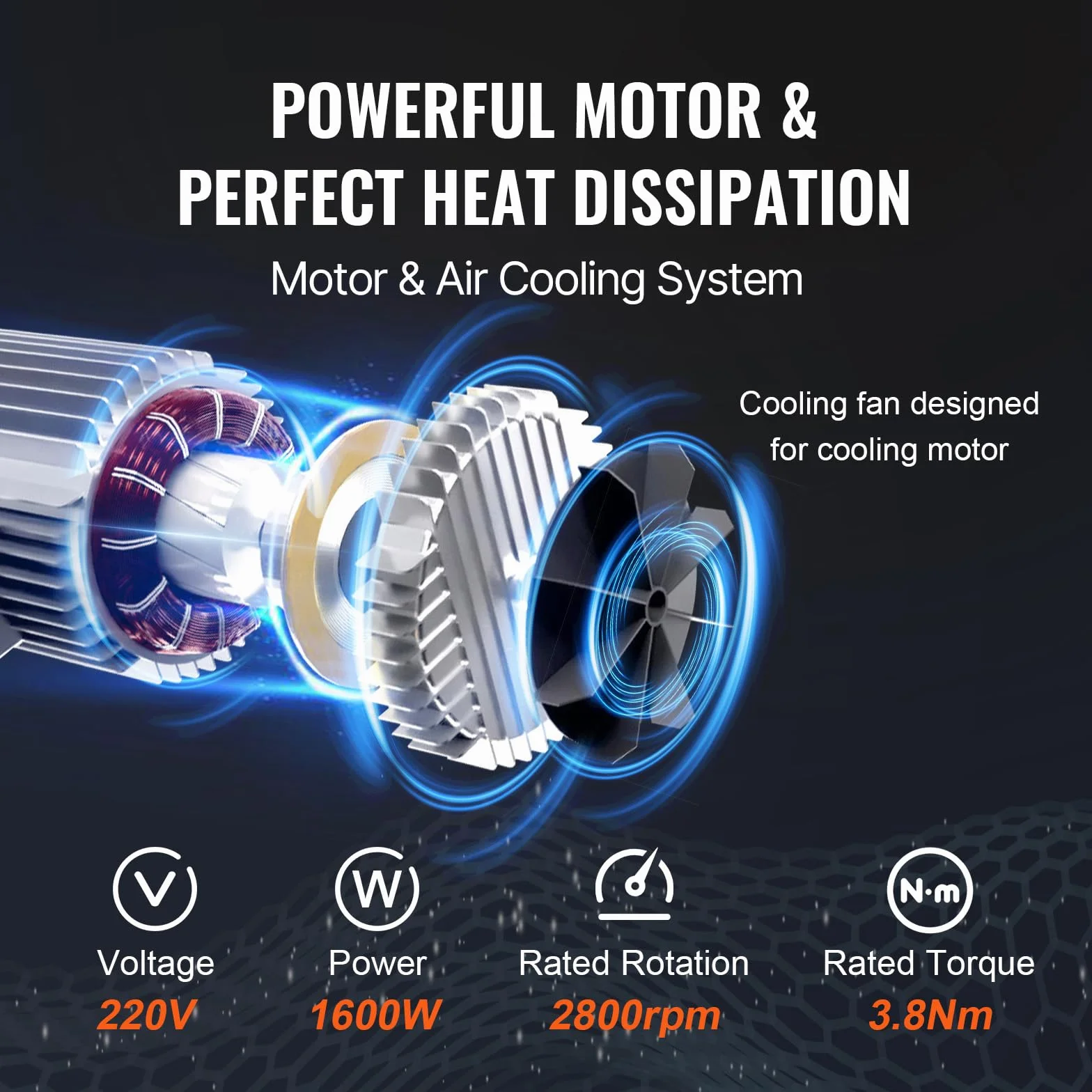VEVOR Polipasto Eléctrico 1000 kg 1600W Mando a Distancia Inalámbrico 10m/min Altura Elevación 12m