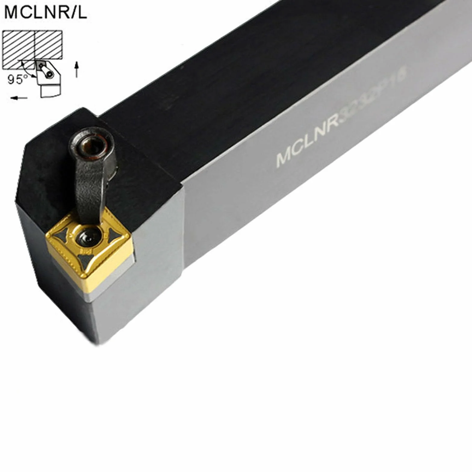 Soporte externo para herramientas de torneado MCLNR2020K12 20 x 20 x 125 mm para CNMG1204