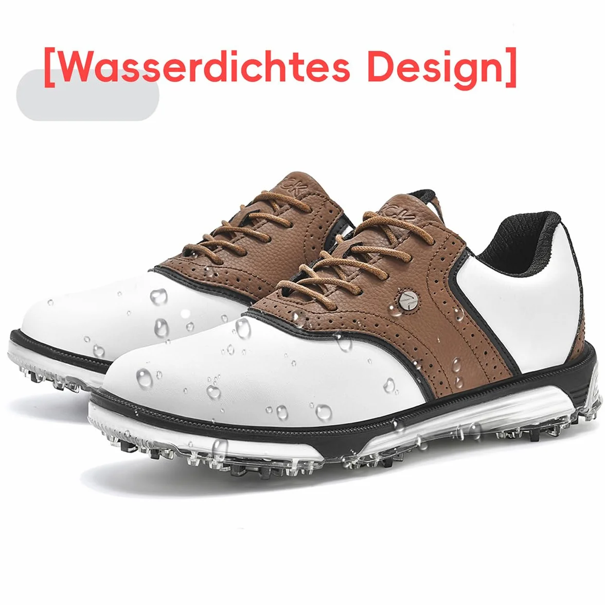 ULTIANT Zapatos de Golf para Hombre, Impermeables y Confortables, Diseño Clásico con Suela Antideslizante, Respirantes y Ligeros, Ideales para Juego y Entrenamiento de Golf en Campo