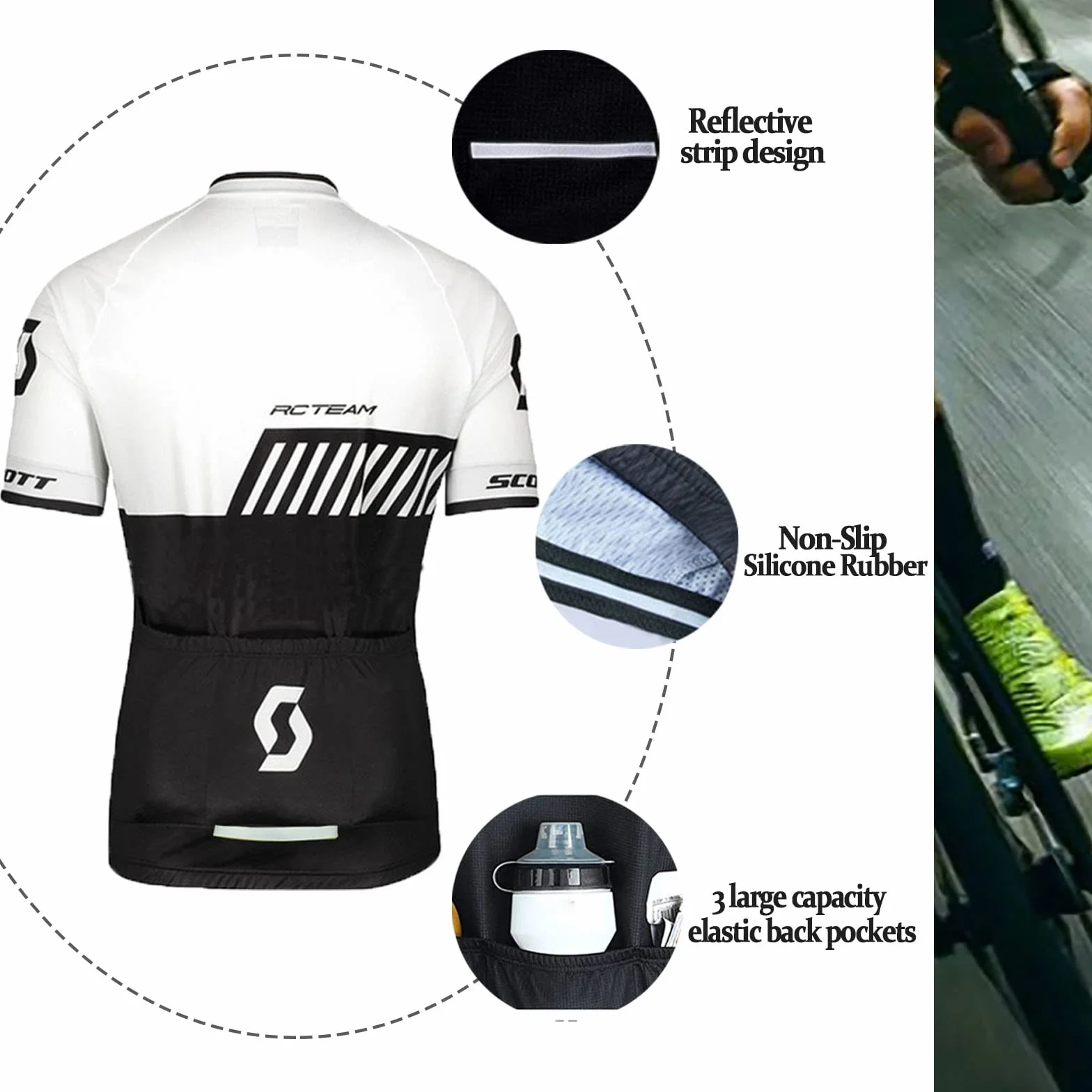Conjunto de ropa de ciclismo para hombre maillot manga corta culotte transpirable