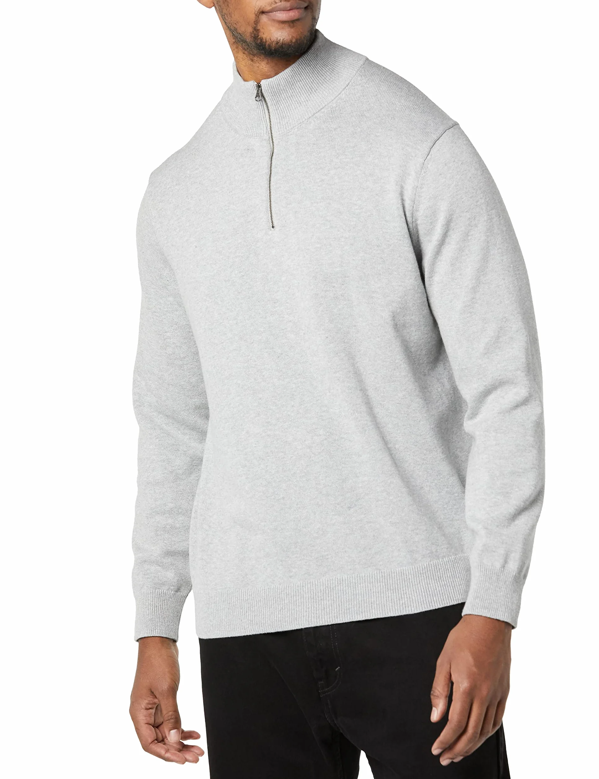 Amazon Essentials Hombre Jersey 100% de Algodón con Cremallera de un Cuarto