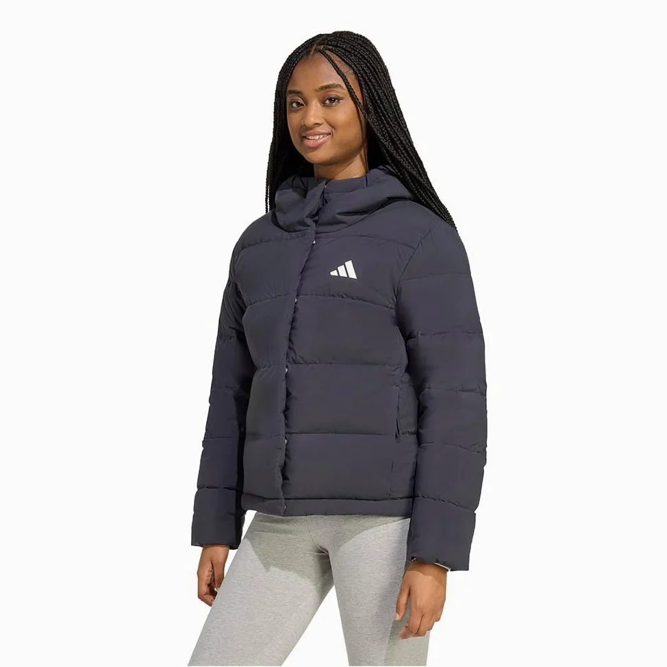 adidas Women's Chaqueta de plumón con Capucha Helionic Climawarm, Black, L