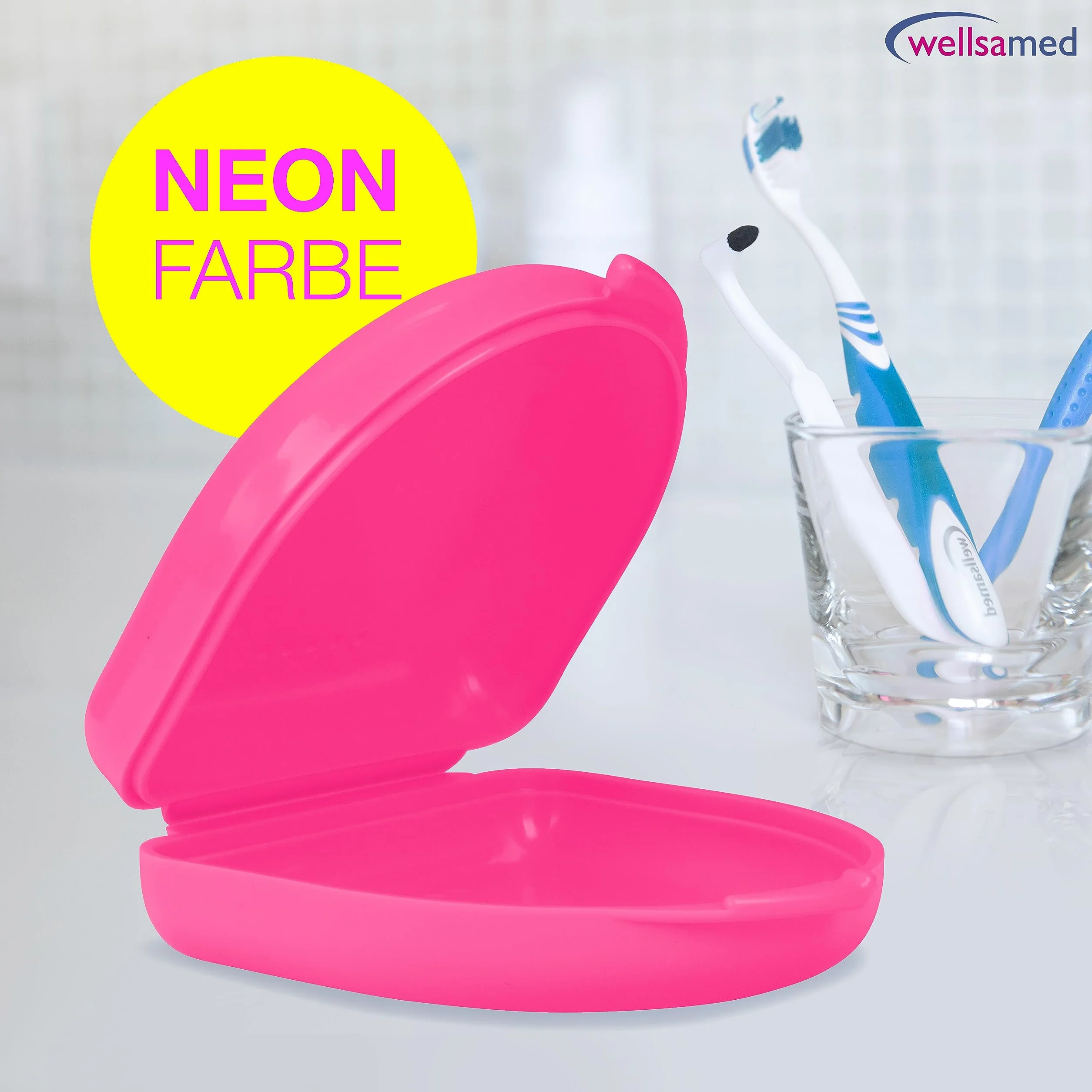 Wellsamed KFO Classic Caja para guardar aparatos ortopédicos o guías dentales rosa