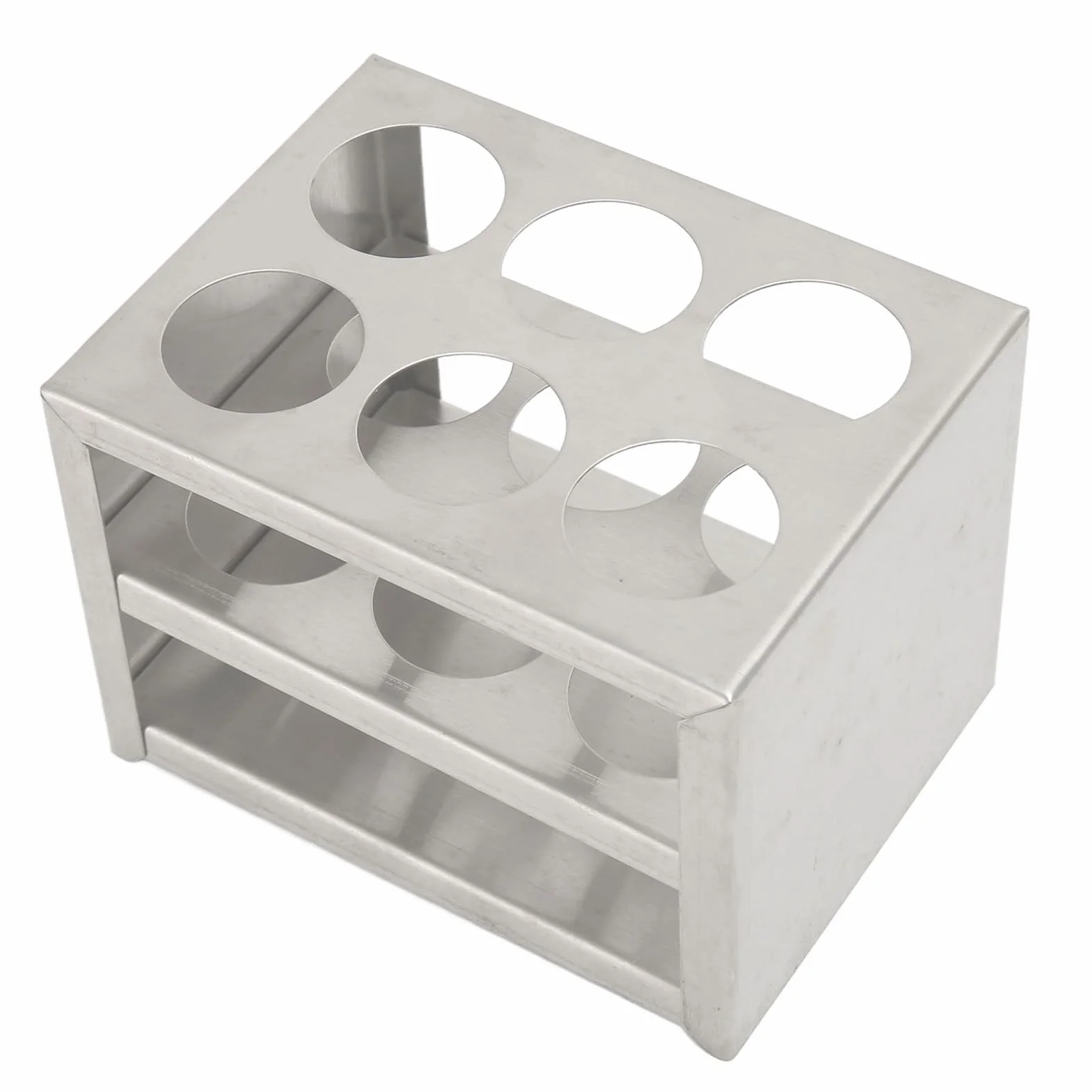 Soporte para Tubos de Ensayo de Acero Inoxidable 30mm 6 Orificios 3 Niveles 50ml