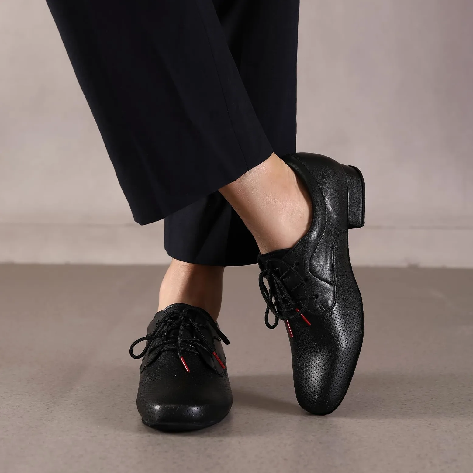 HROYL Zapatos de Baile Hombre Latino y Salsa Zapatos Baile de Salón con Cordones,LHD-NX404