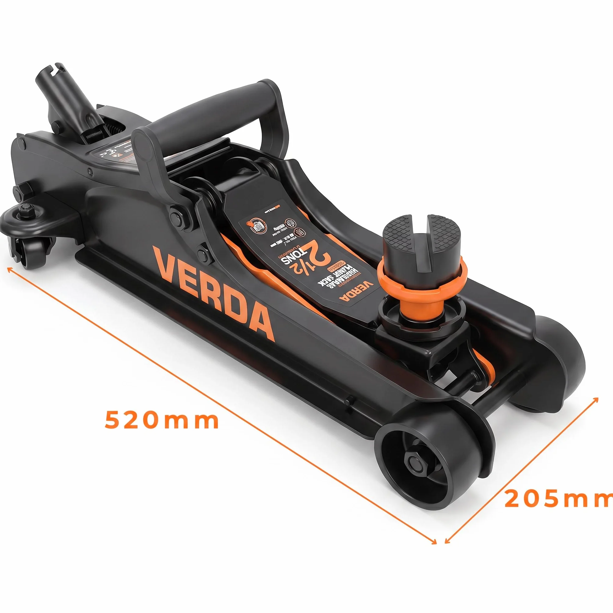 Verda Gato hidráulico de 2,5T, 85-365 mm, elevador para coches, profesional