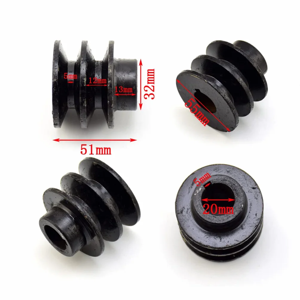 Polea de Correa en V Doble Ranura 35mm OD 20mm ID para Motores 168F 170F GX110 GX120 GX160 GX200 7HP ATV Go Kart