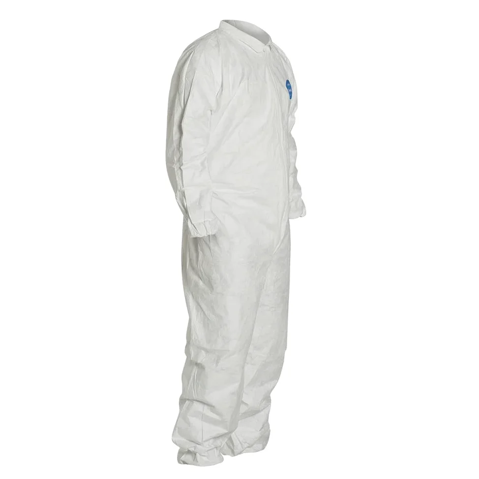 TY125S Dupont Tyvek monos de trabajo desechables, puño elástico, M, blanco, 25