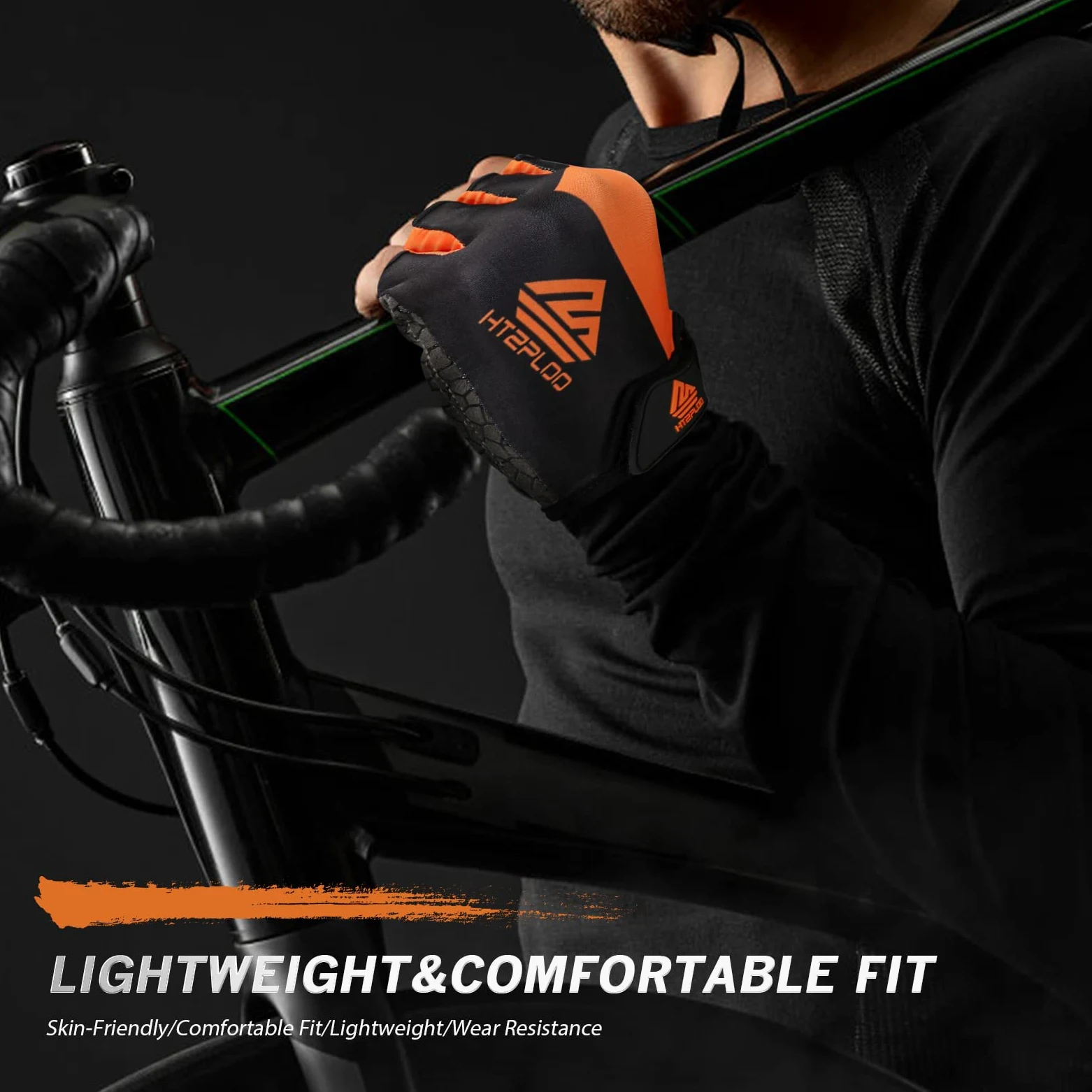 Guantes de Ciclismo para Hombre y Mujer con Almohadilla Antideslizante Absorbente de Golpes, Guantes Ligeros para Ciclismo, Entrenamiento al Aire Libre