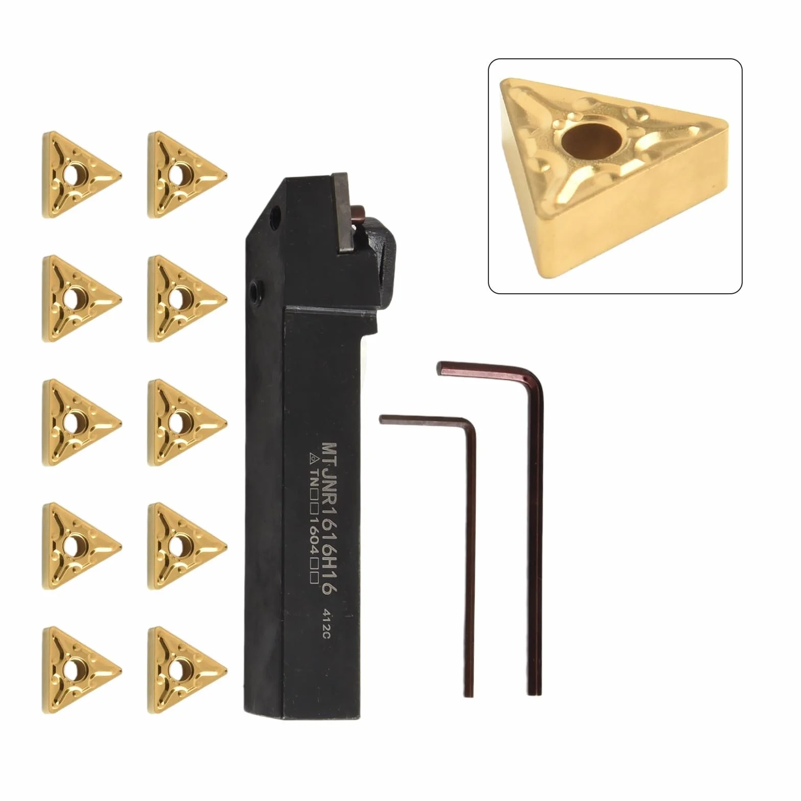 Torno MTJNR1616H16 Tenedor de herramientas con insertos de carburo TNMG332 TNMG160408 para torneado CNC